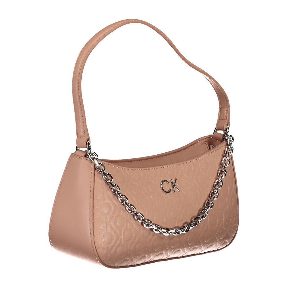 Roze polyester dameshandtas