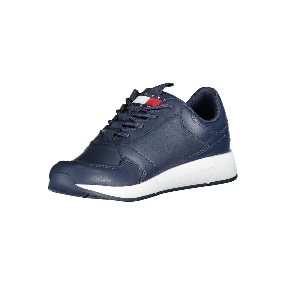 Blauwe polyethyleen herensneaker