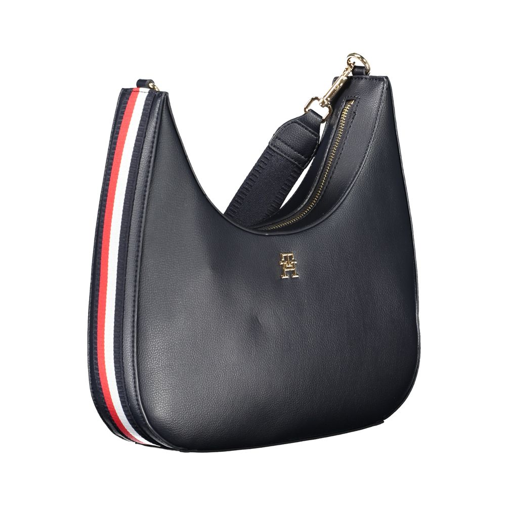 Blauwe polyester handtas