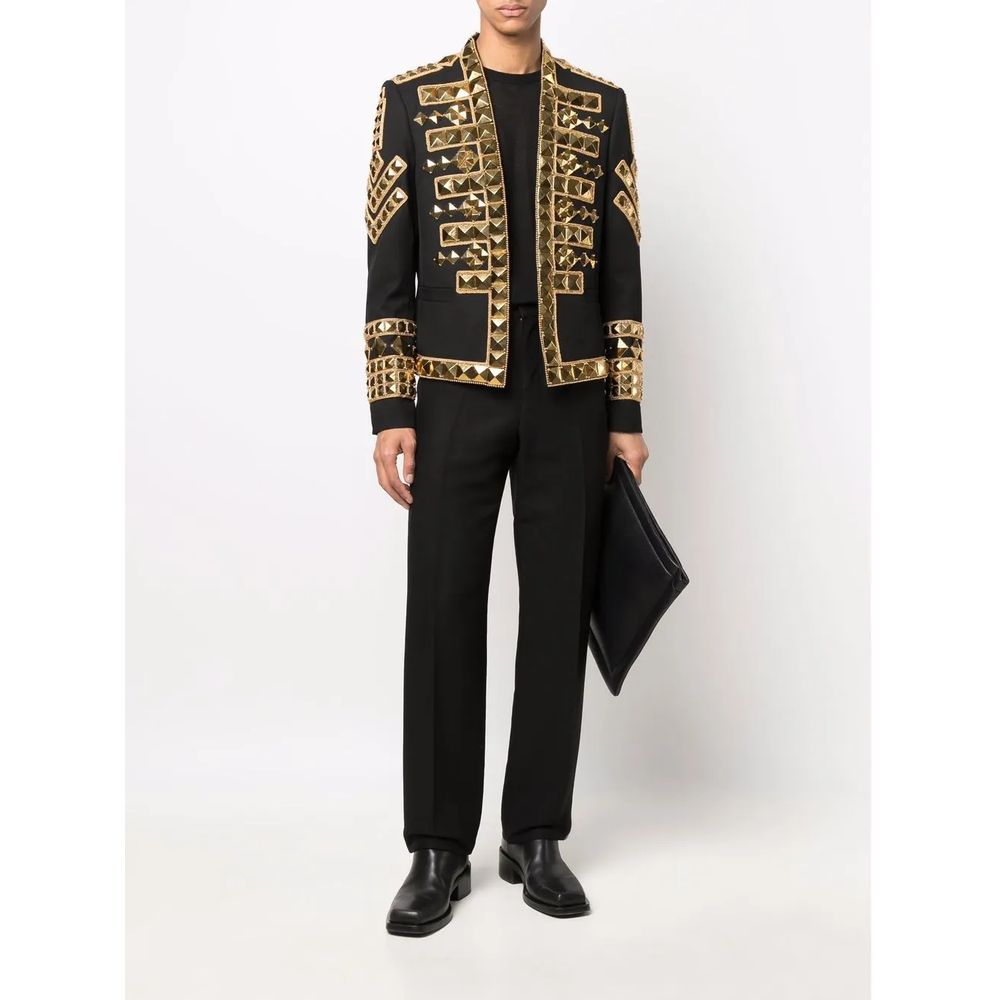 Zwarte acetaat herenblazer