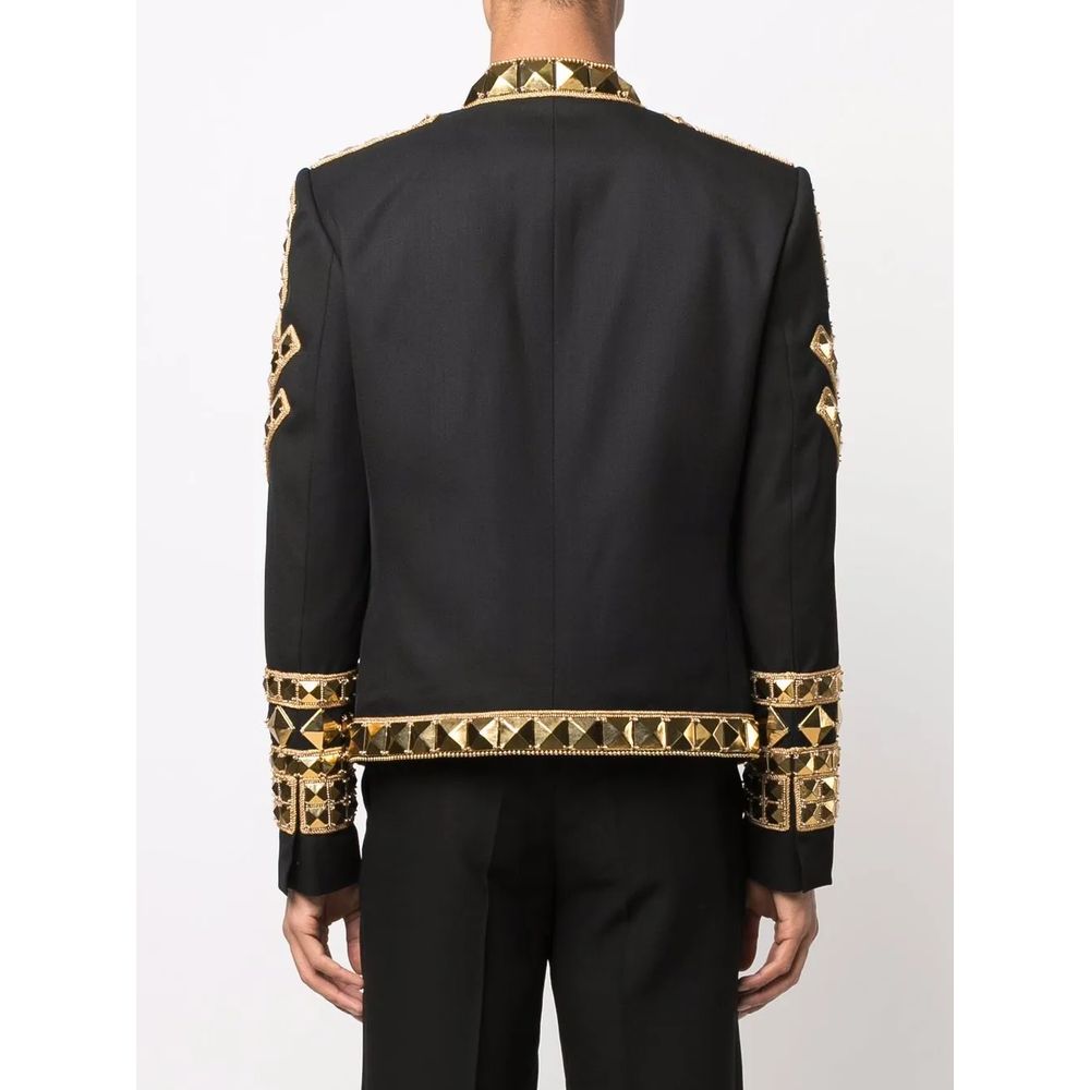 Zwarte acetaat herenblazer