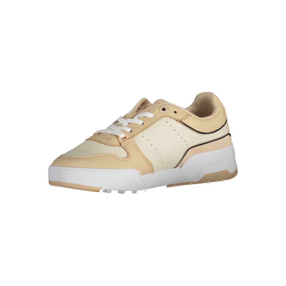 Beige leren damessneaker