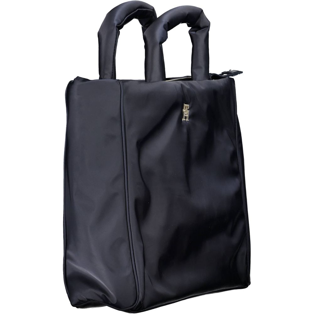 Blauwe polyester dameshandtas