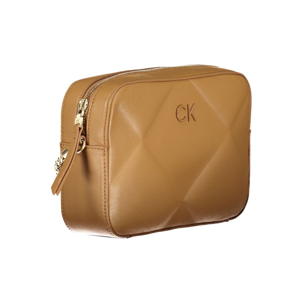 Bruine polyester handtas