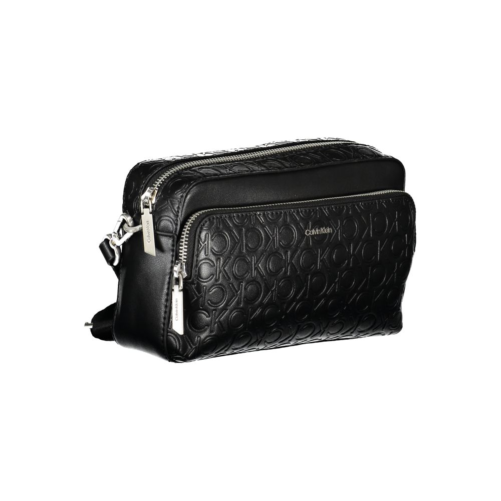 Zwarte polyester handtas