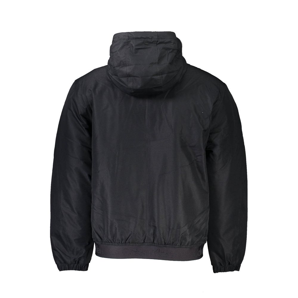 Zwarte polyester herenjas