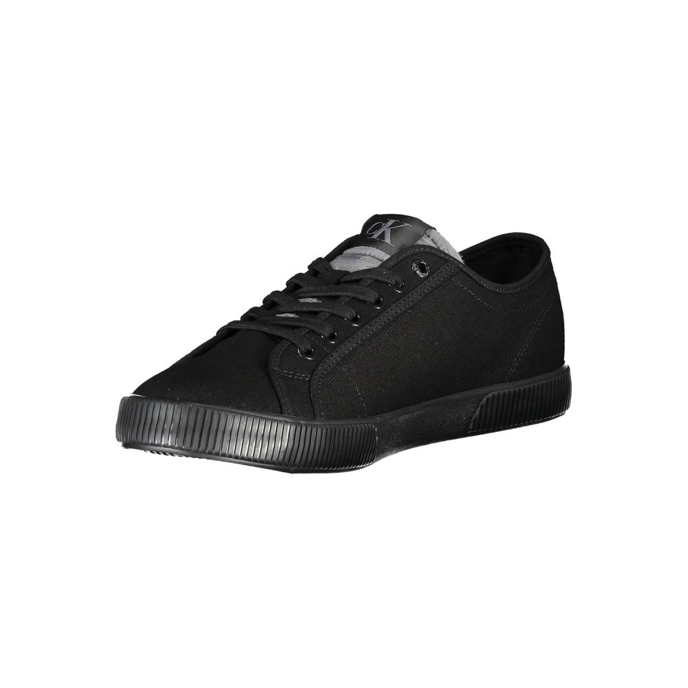 Zwarte katoenen herensneaker