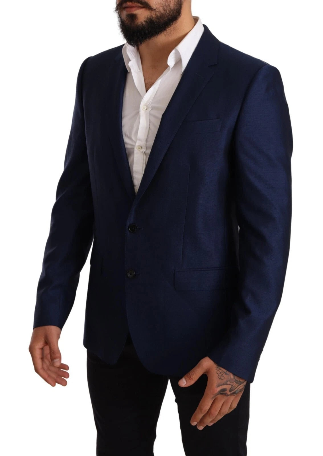 Blauwe MARTINI wollen slim fit jasblazer