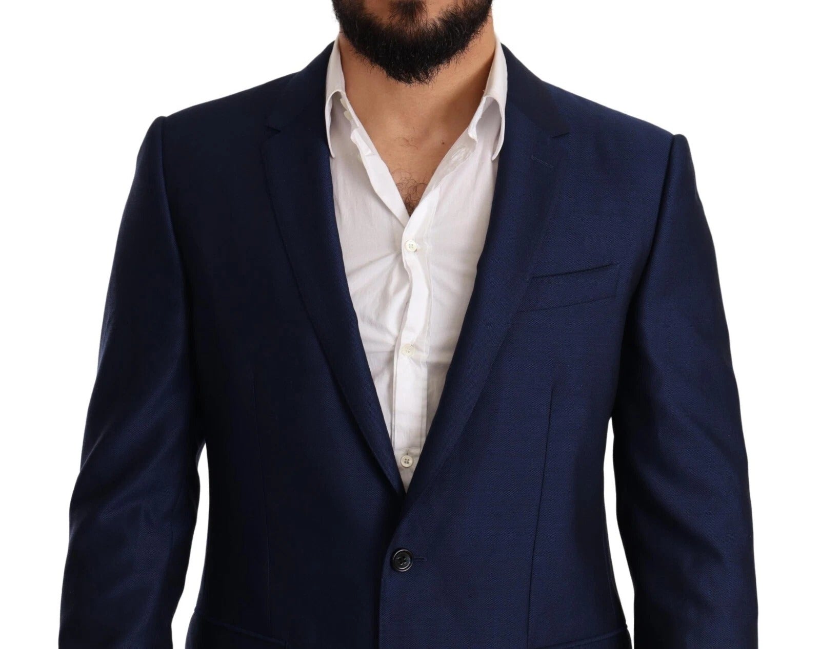 Blauwe MARTINI wollen slim fit jasblazer