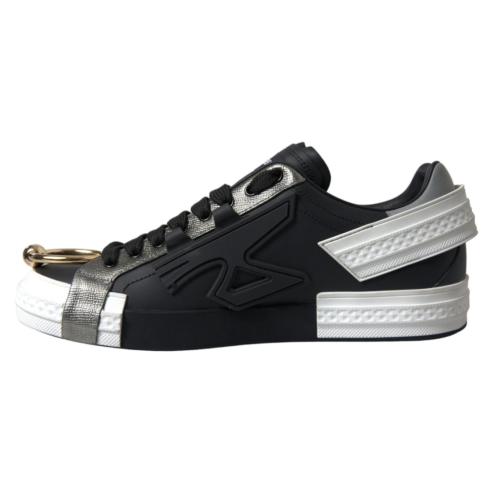 Zwarte leren lage sneakers Portofino-schoenen