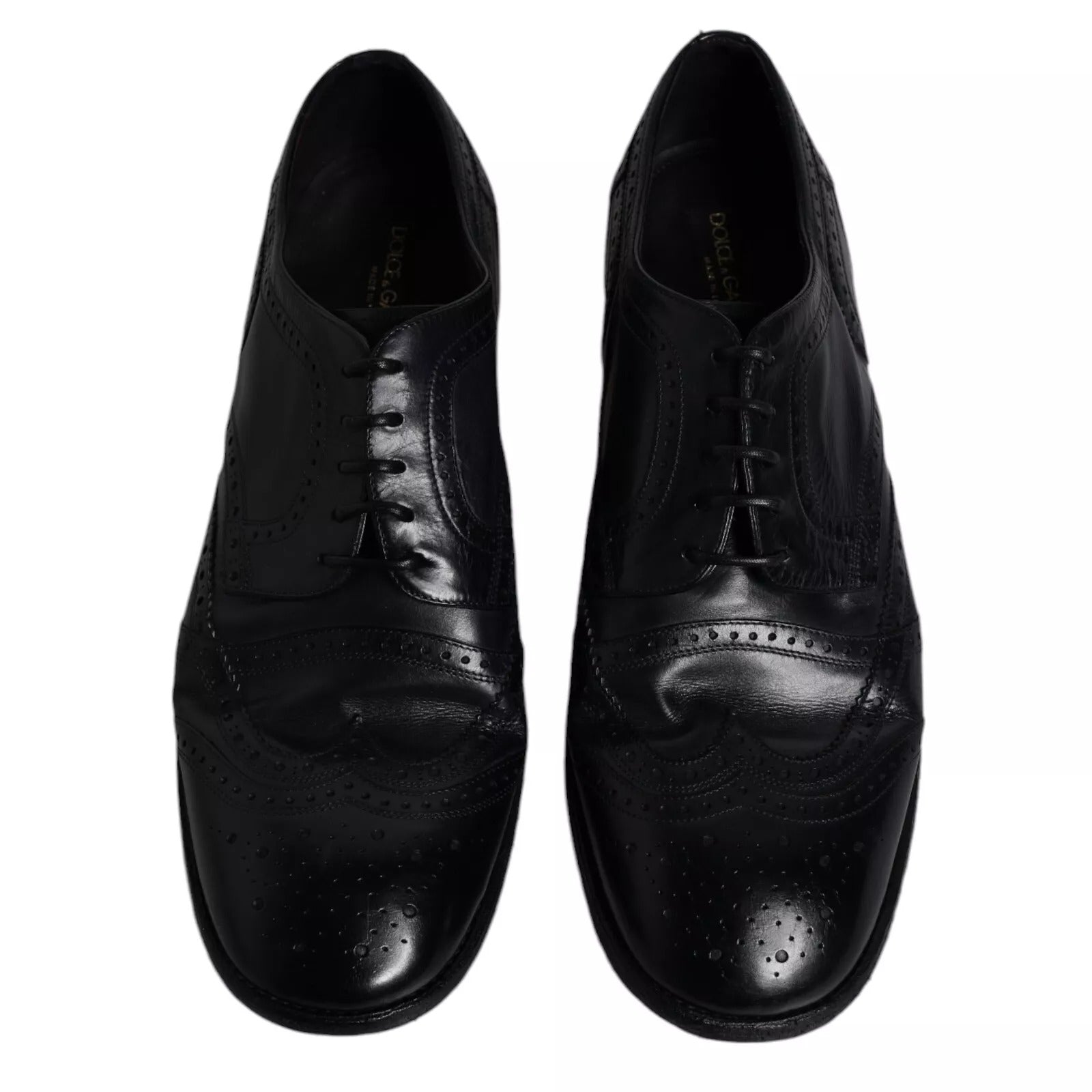 Donkerblauwe leren Derby Wingtip formele schoenen