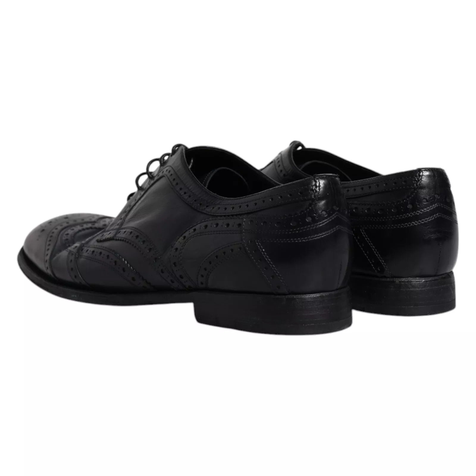 Donkerblauwe leren Derby Wingtip formele schoenen