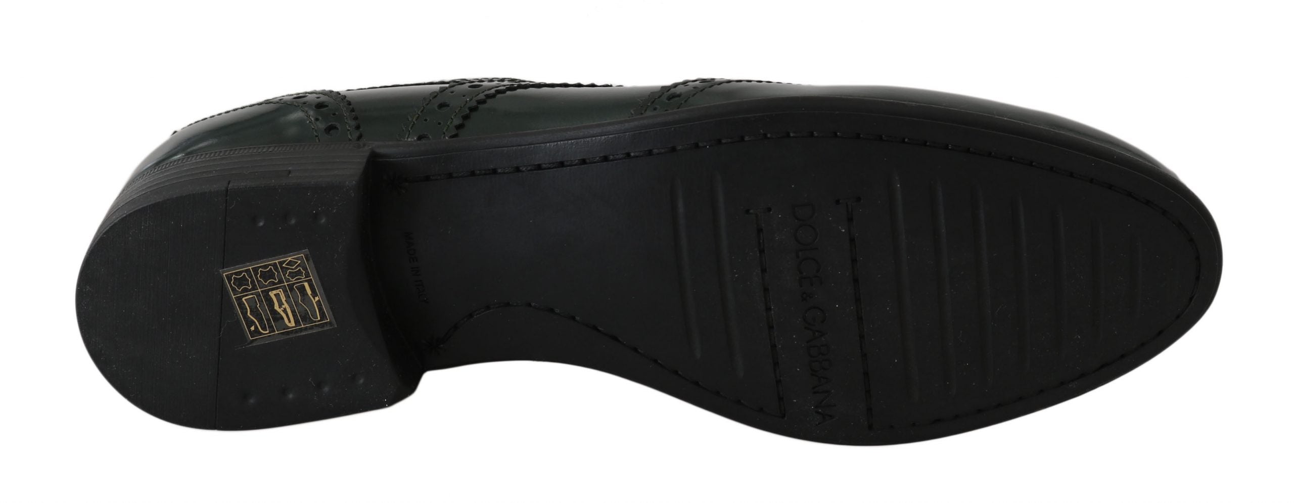 Groene leren Broque Oxford Wingtip-schoenen