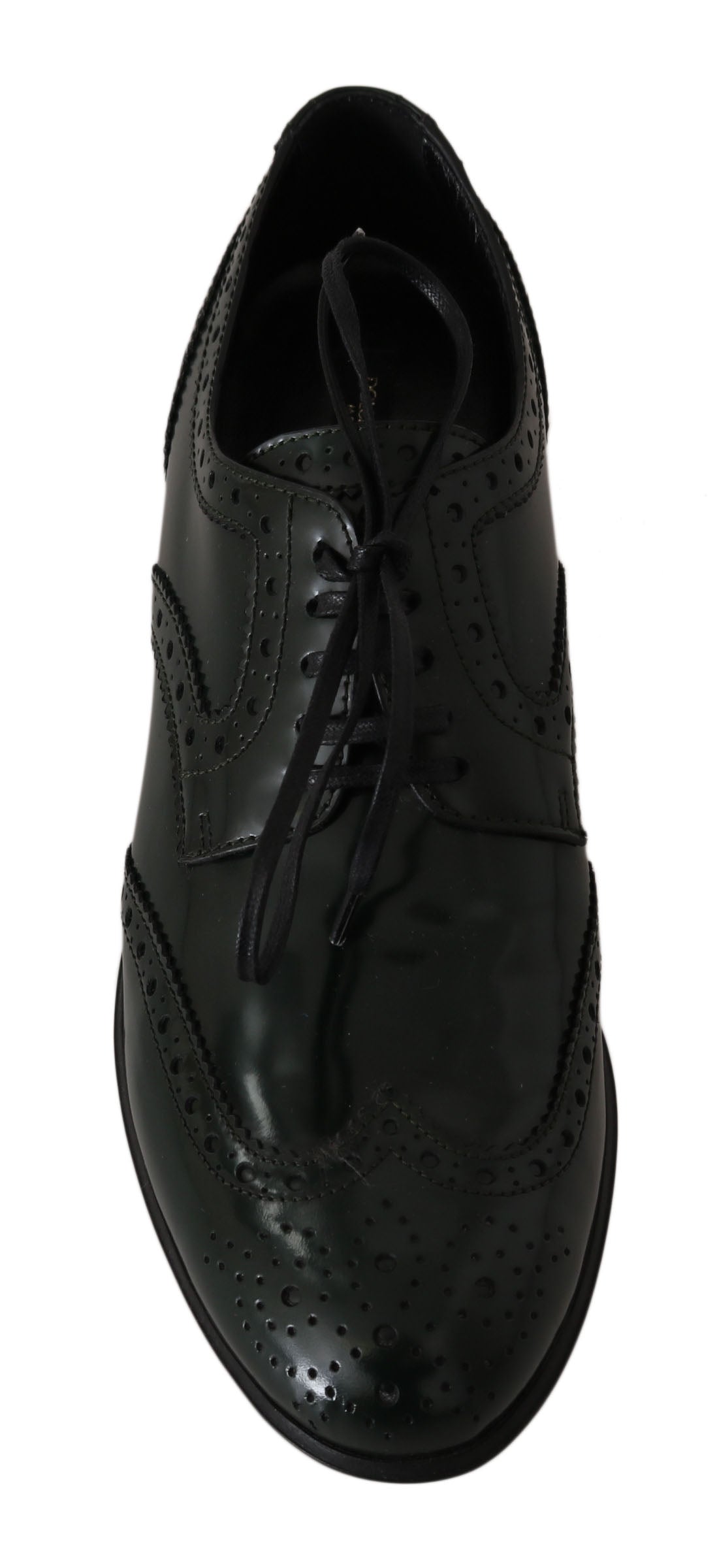 Groene leren Broque Oxford Wingtip-schoenen