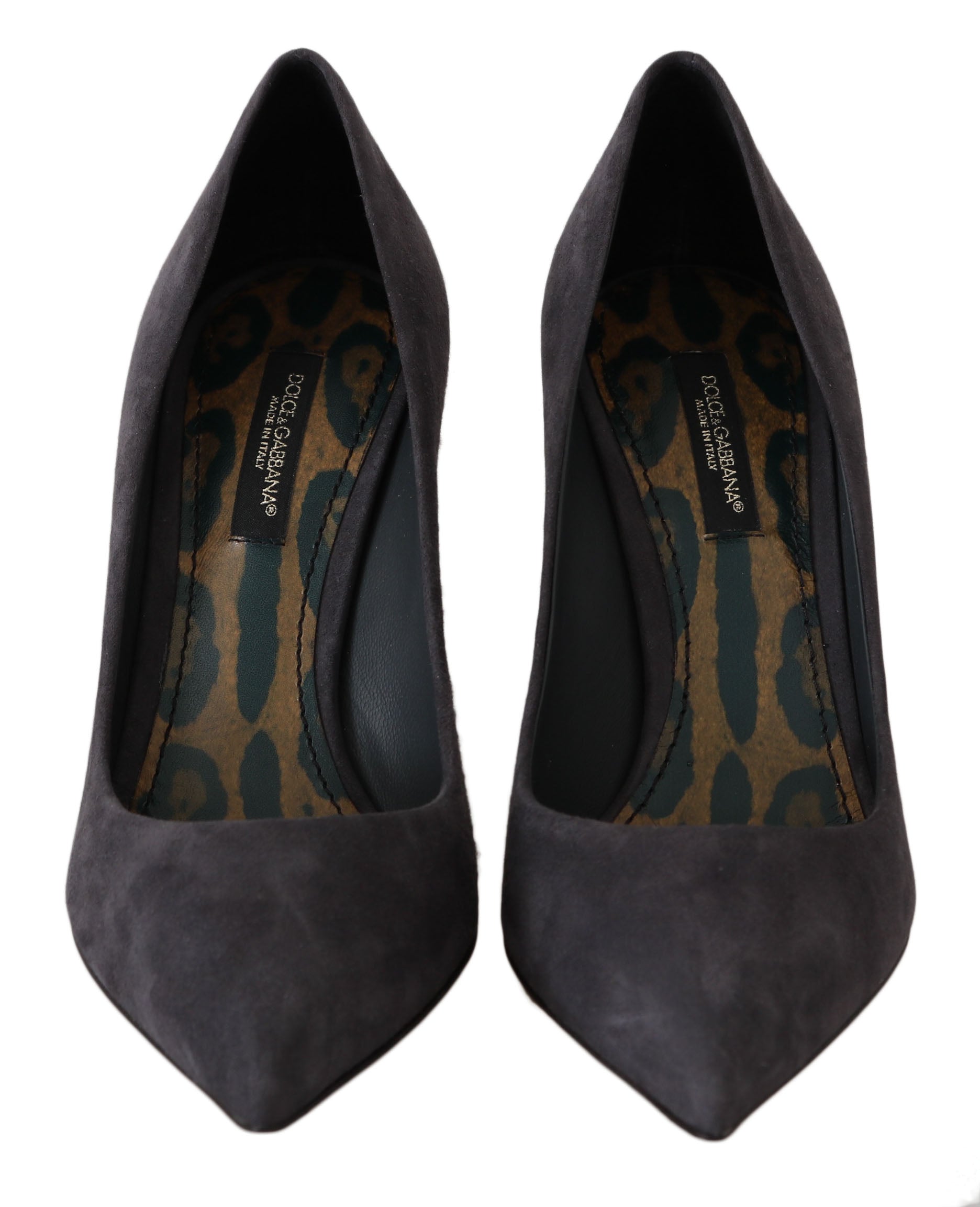 Grijze suède leren stiletto schoenen met hakken
