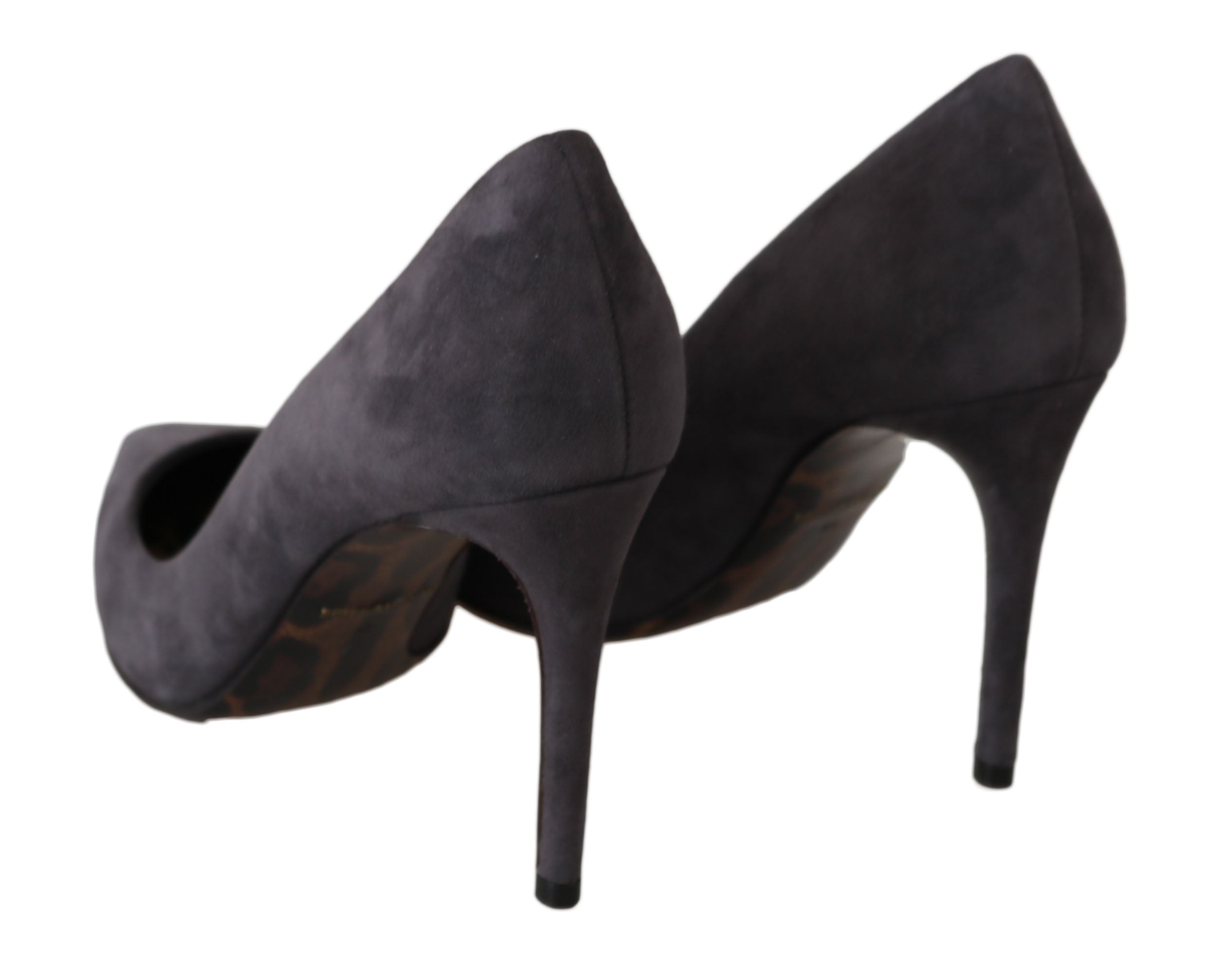 Grijze suède leren stiletto schoenen met hakken