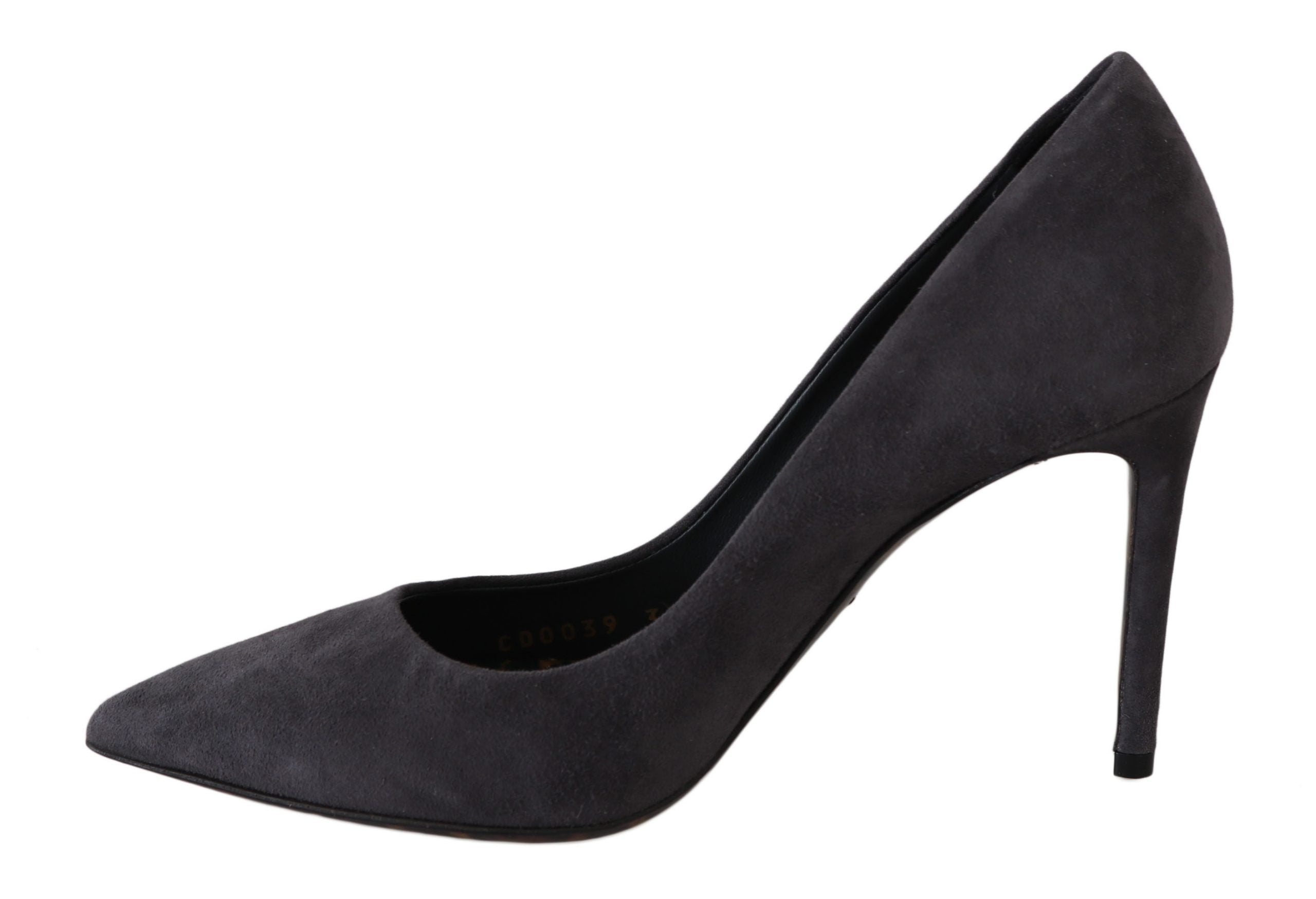 Grijze suède leren stiletto schoenen met hakken