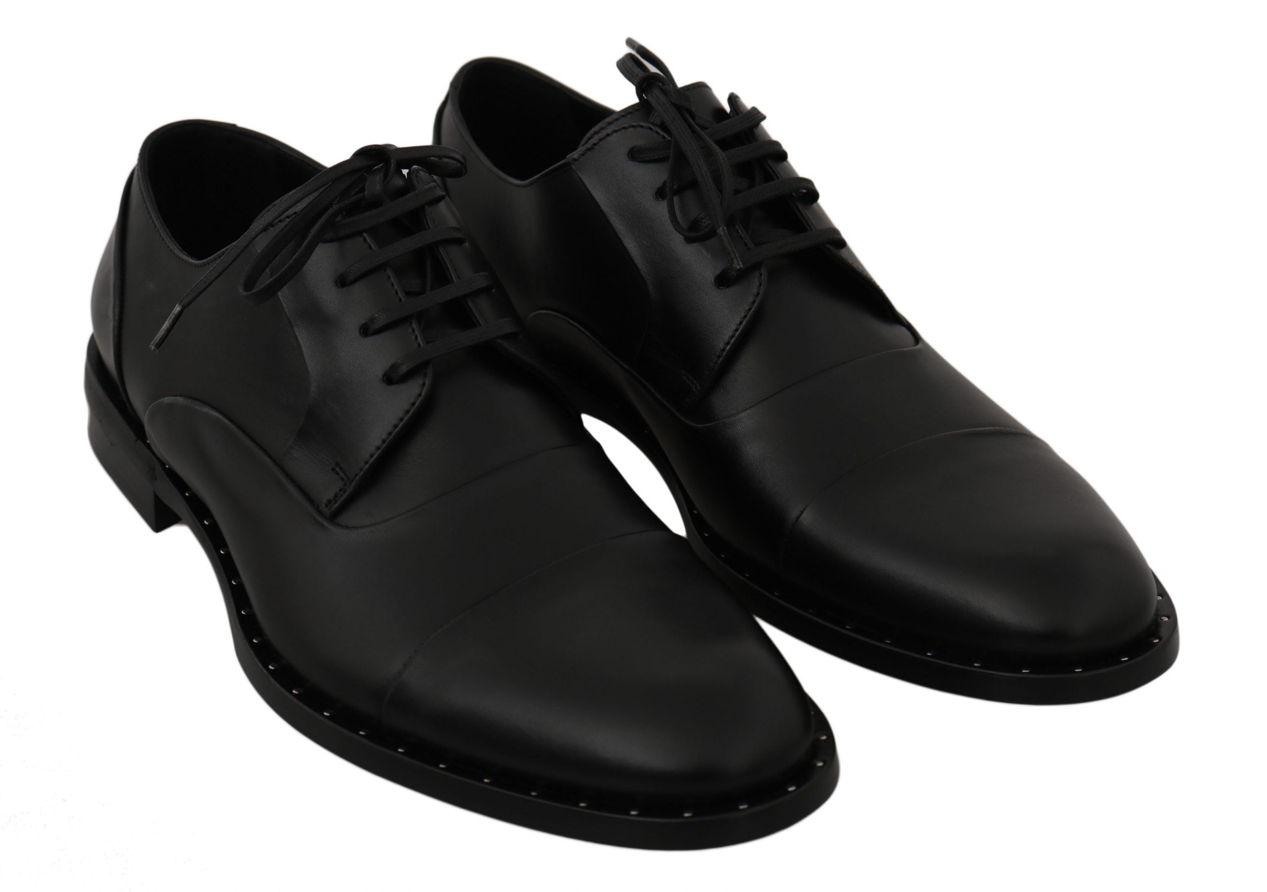 Zwarte leren derby formele schoenen