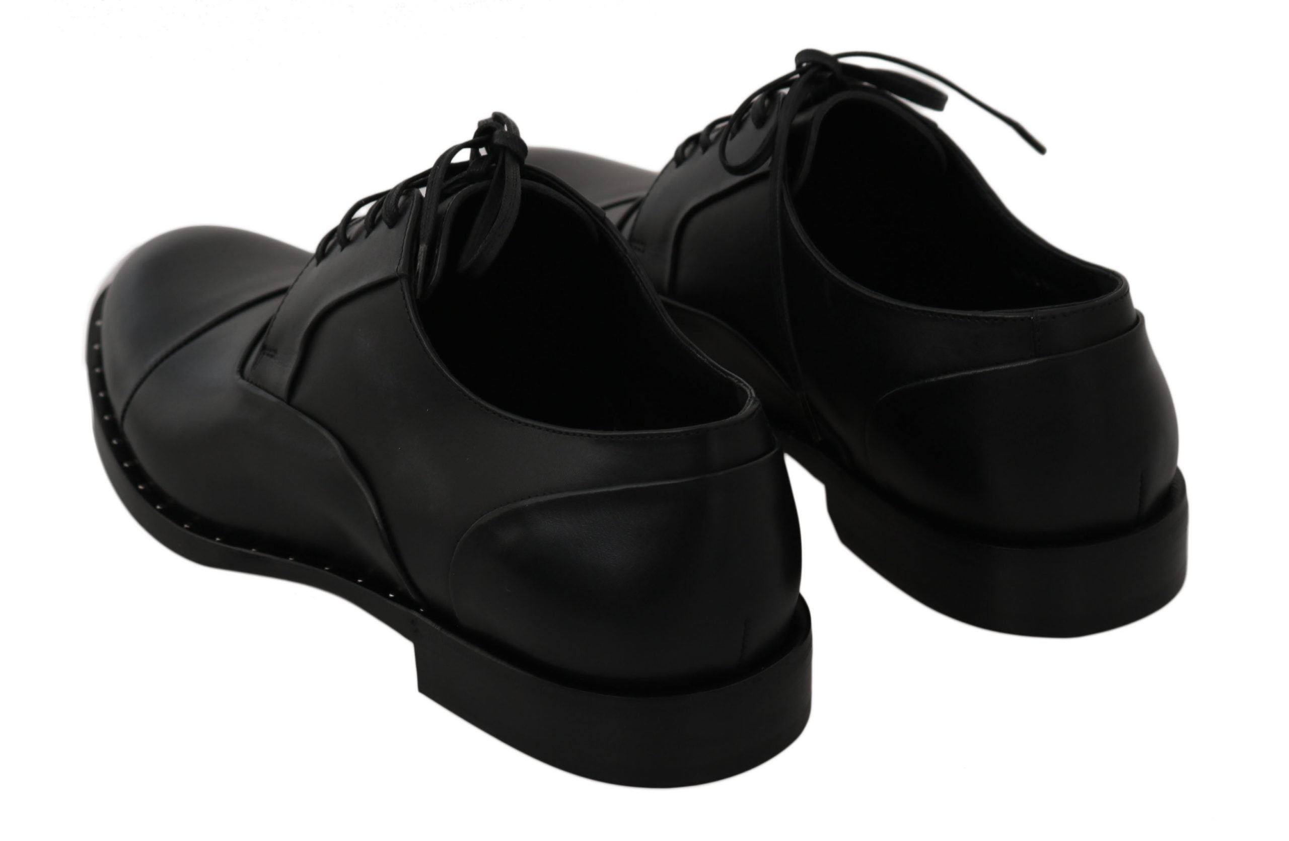 Zwarte leren derby formele schoenen