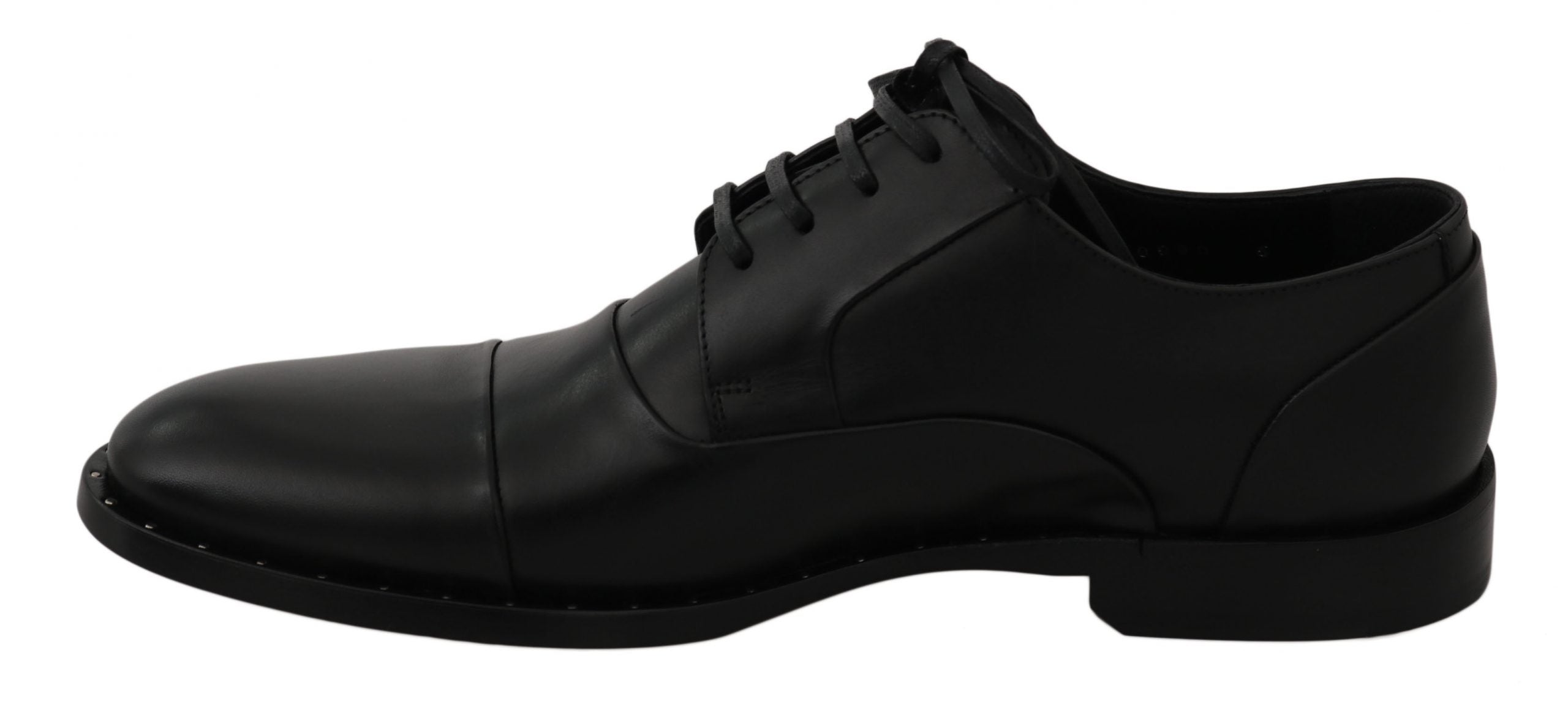 Zwarte leren derby formele schoenen