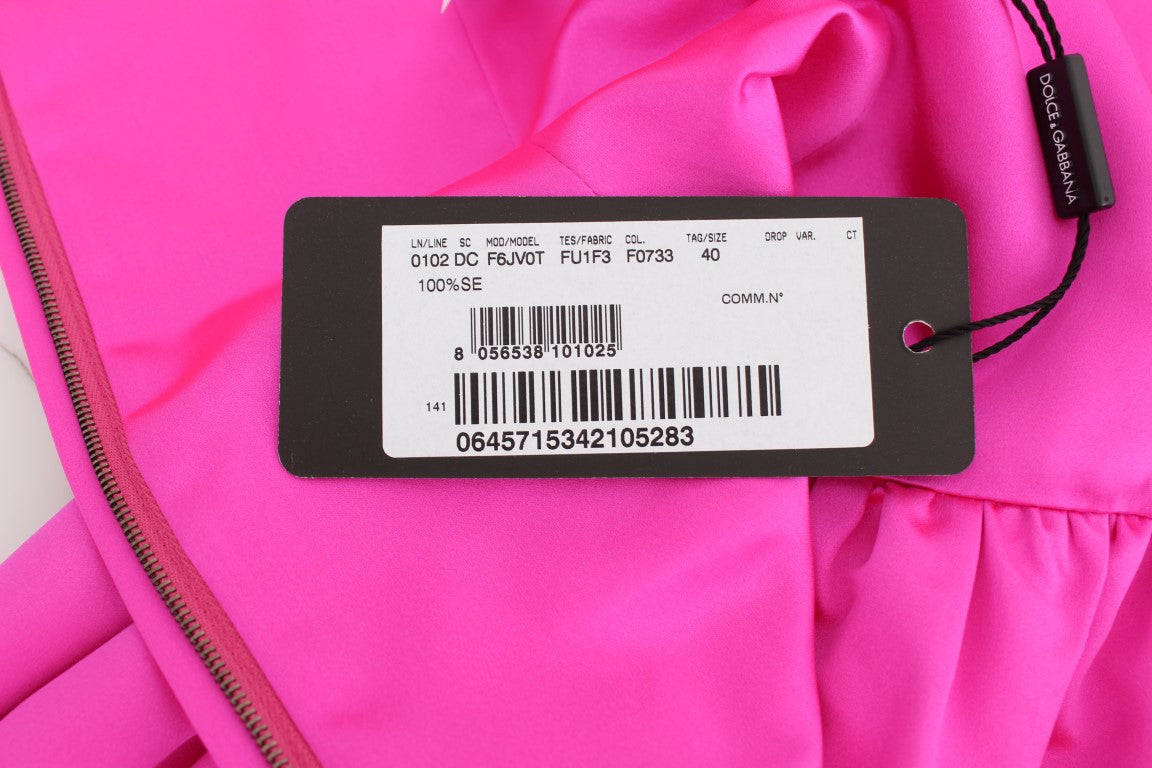Roze zijden lange manteljurk