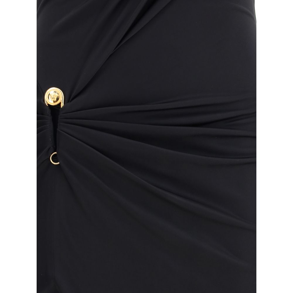 Gedrapeerde jersey lange jurk