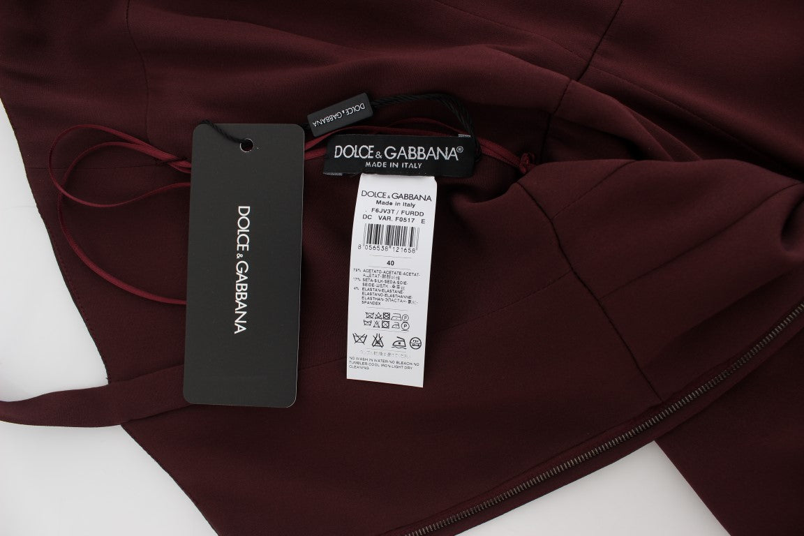 Bordeaux stretch lange manteljurk