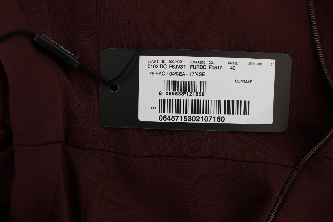 Bordeaux stretch lange manteljurk