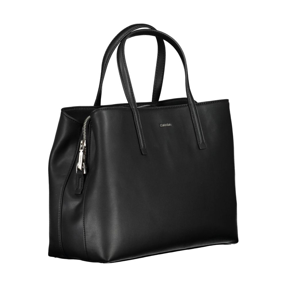 Zwarte polyester handtas