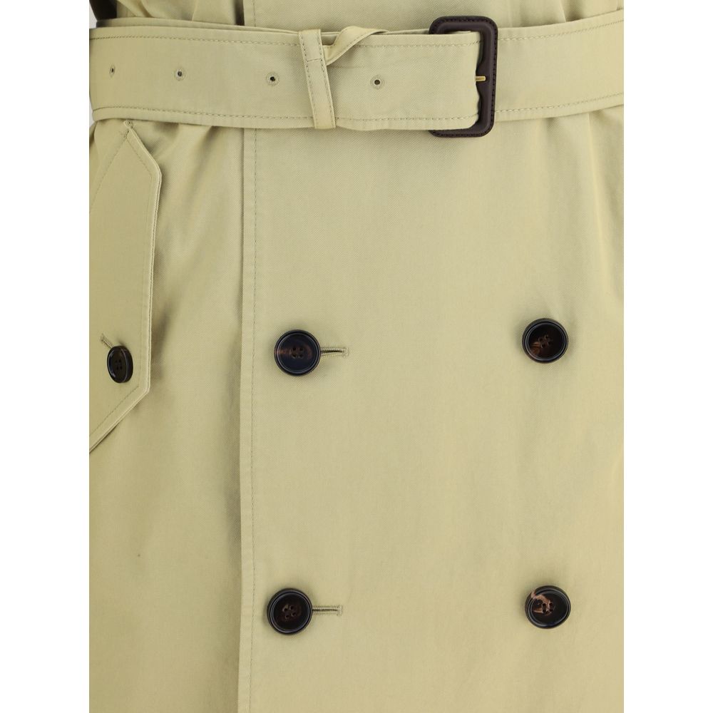 Middelgrote katoenen gabardine trenchcoat