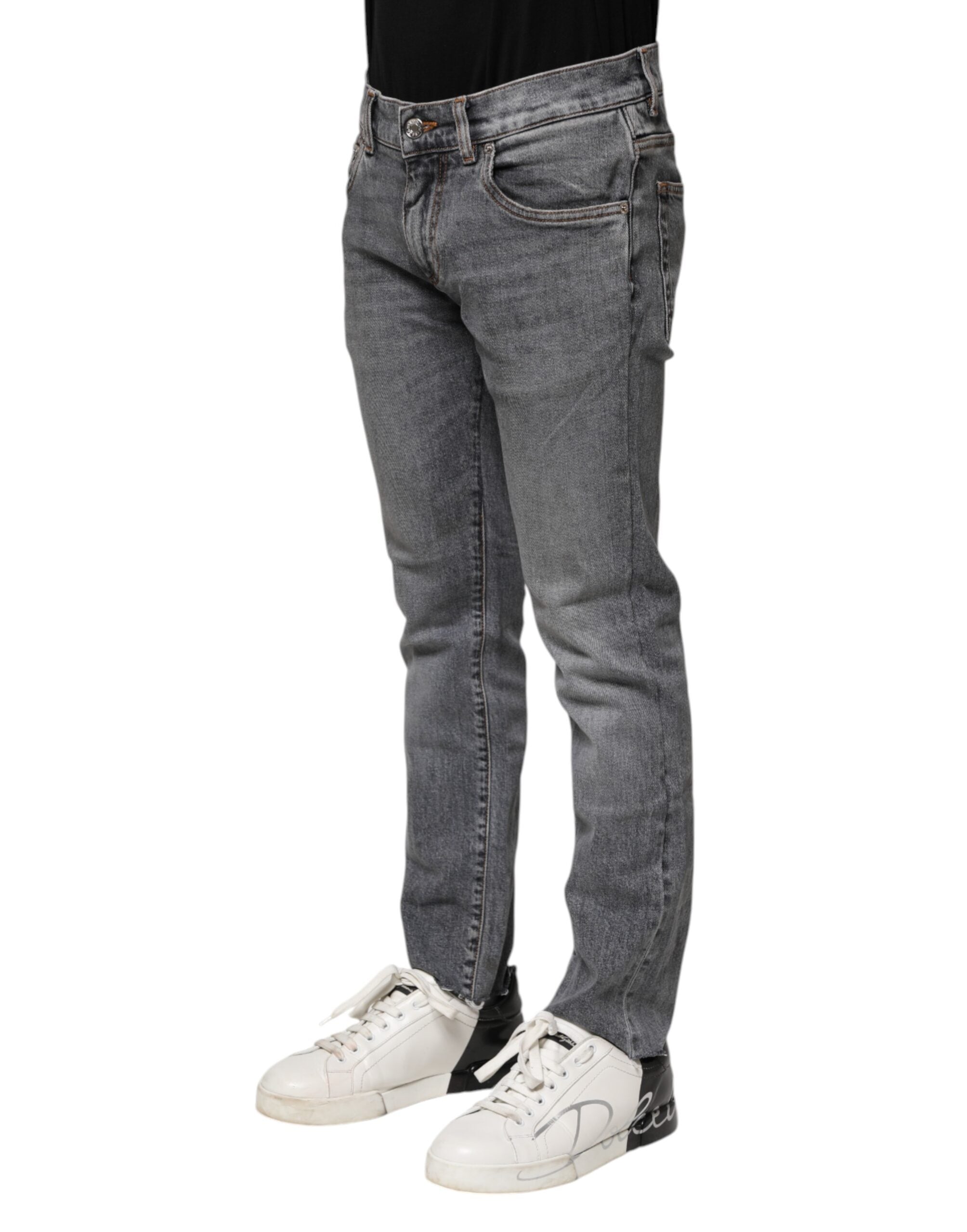 Grijze katoenen skinny denim broekjeans