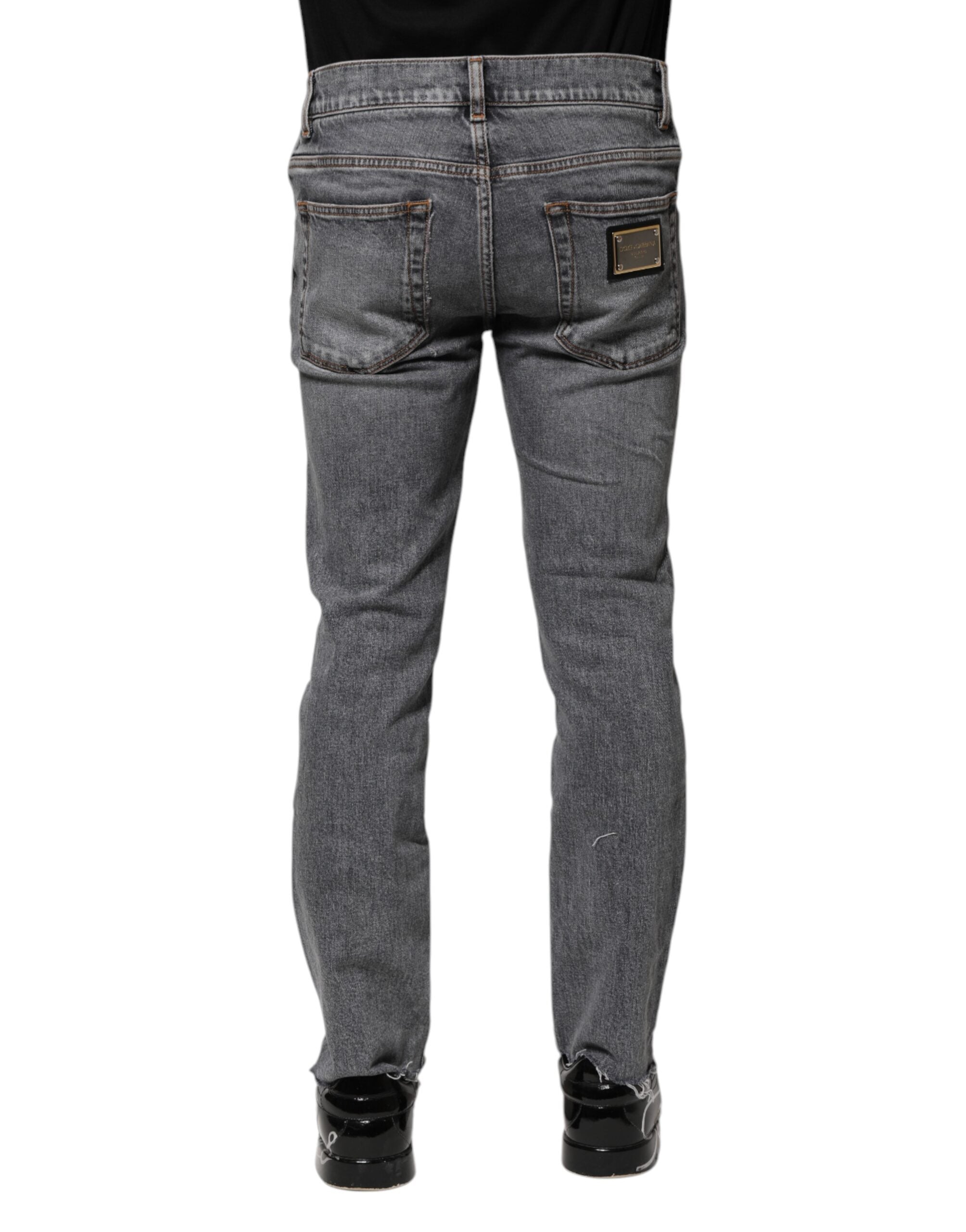 Grijze katoenen skinny denim broekjeans