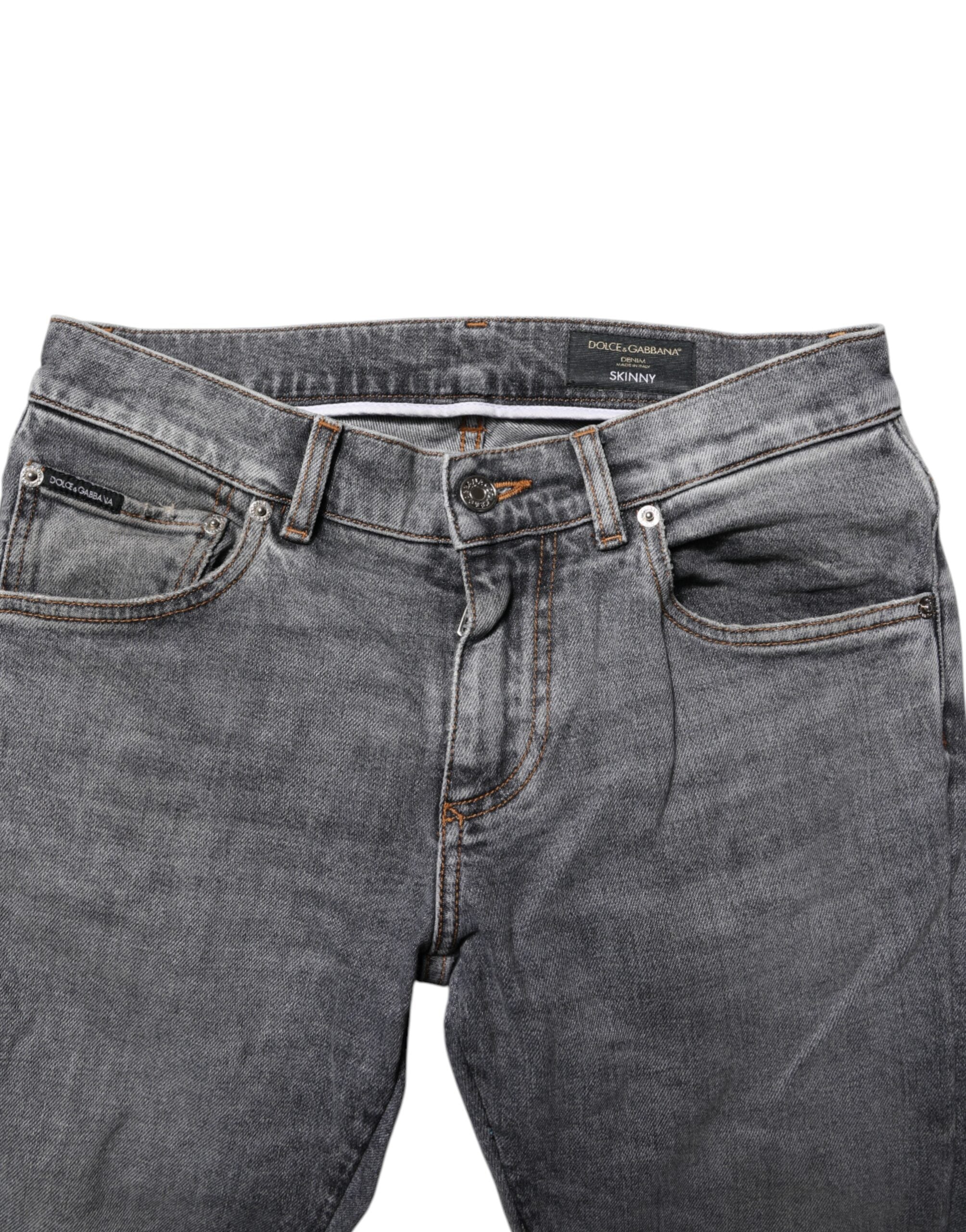 Grijze katoenen skinny denim broekjeans