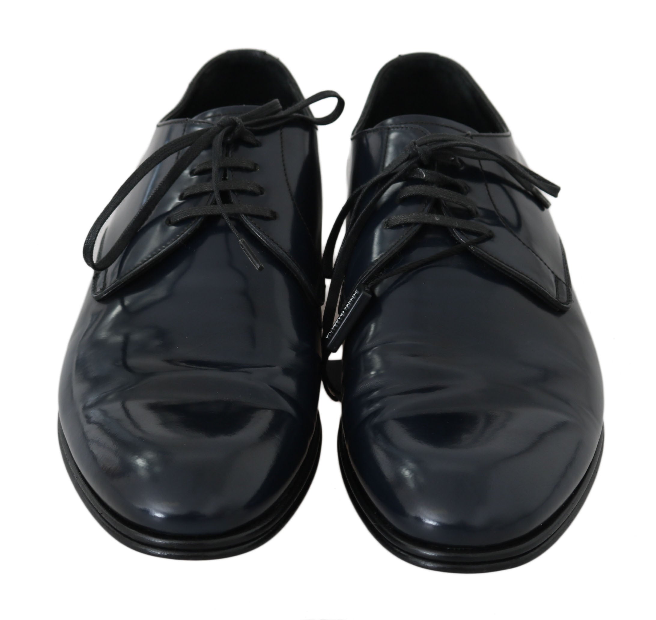 Blauwe leren Derby formele herenschoenen