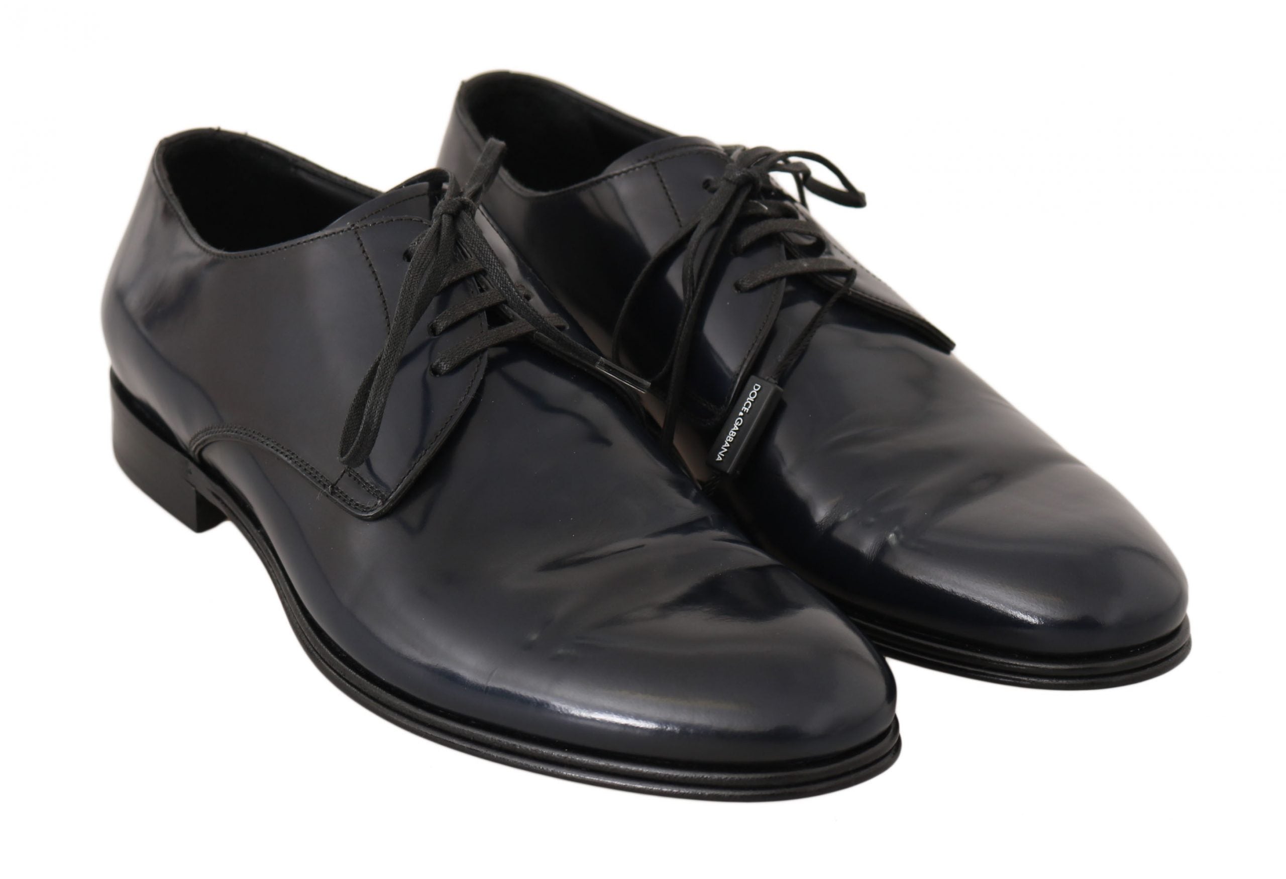 Blauwe leren Derby formele herenschoenen