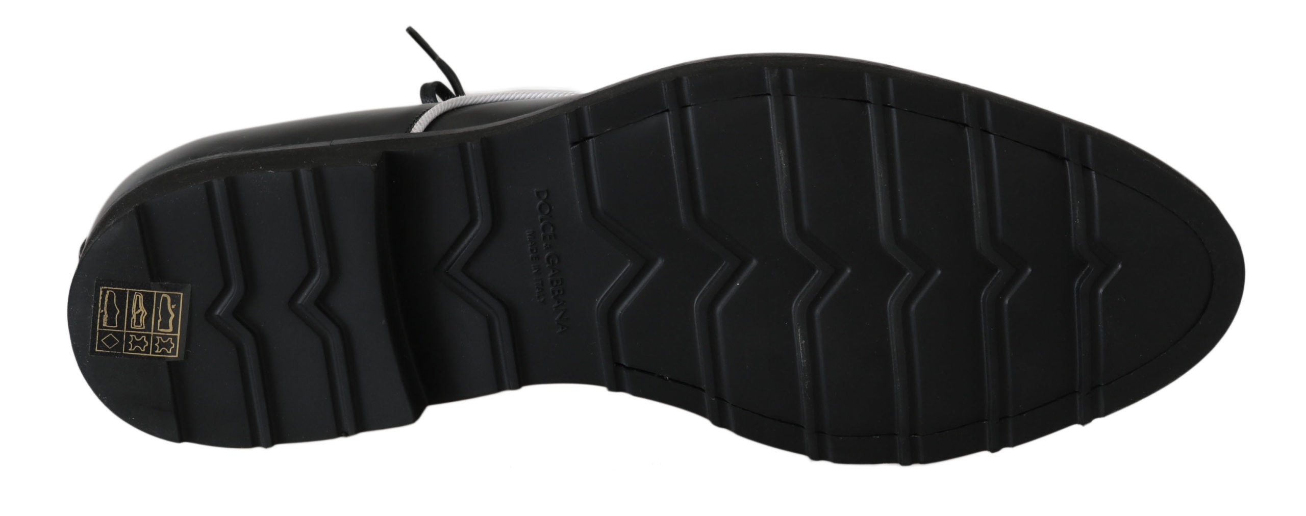 Zwarte leren witte Derby-schoenen