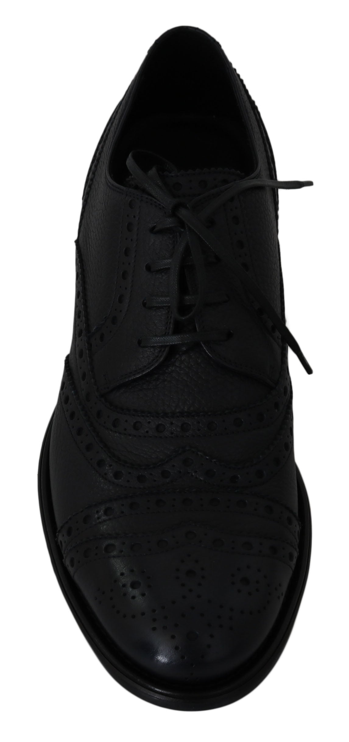 Blauwe leren Wingtip Oxford-schoenen