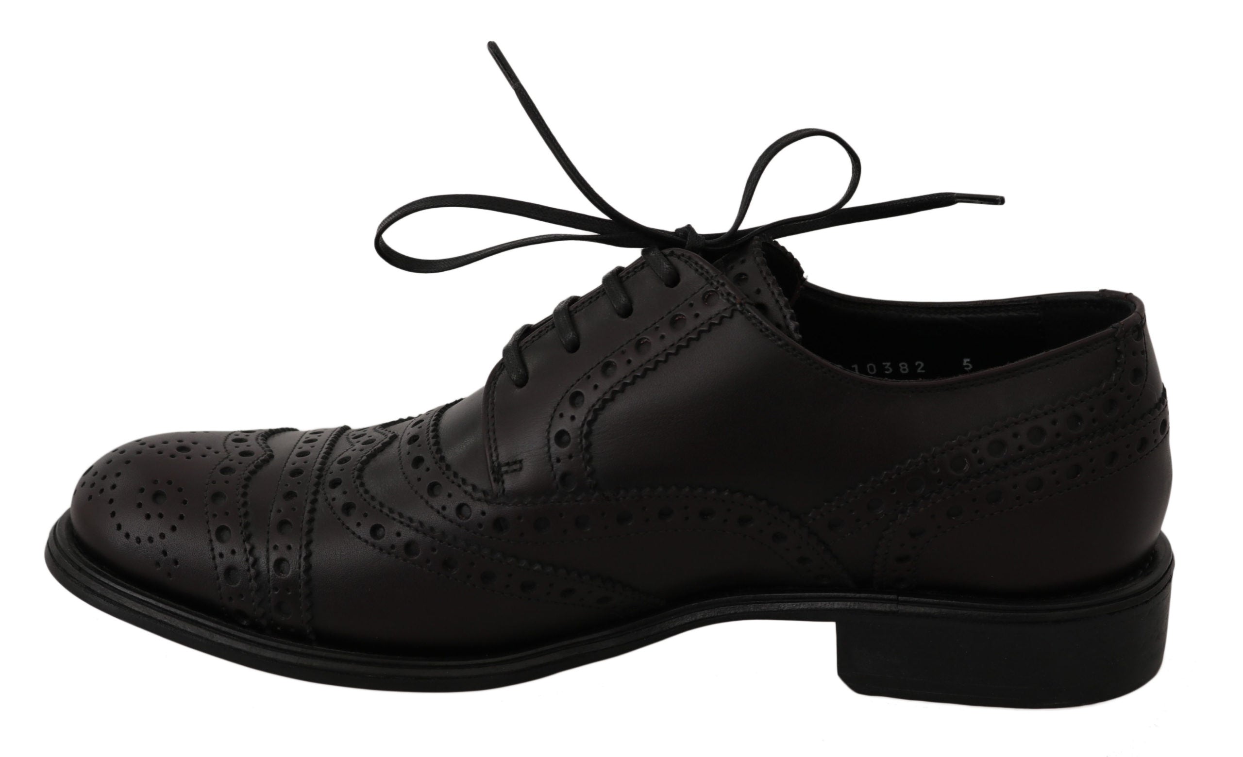 Zwarte leren Wingtip Oxford-schoenen