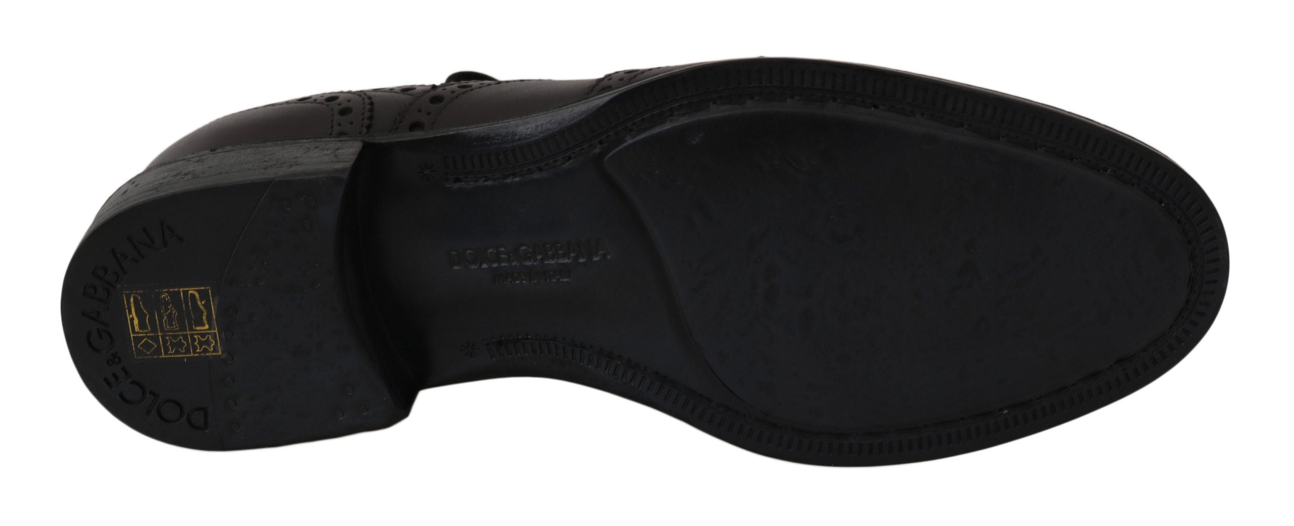 Zwarte leren Wingtip Oxford-schoenen