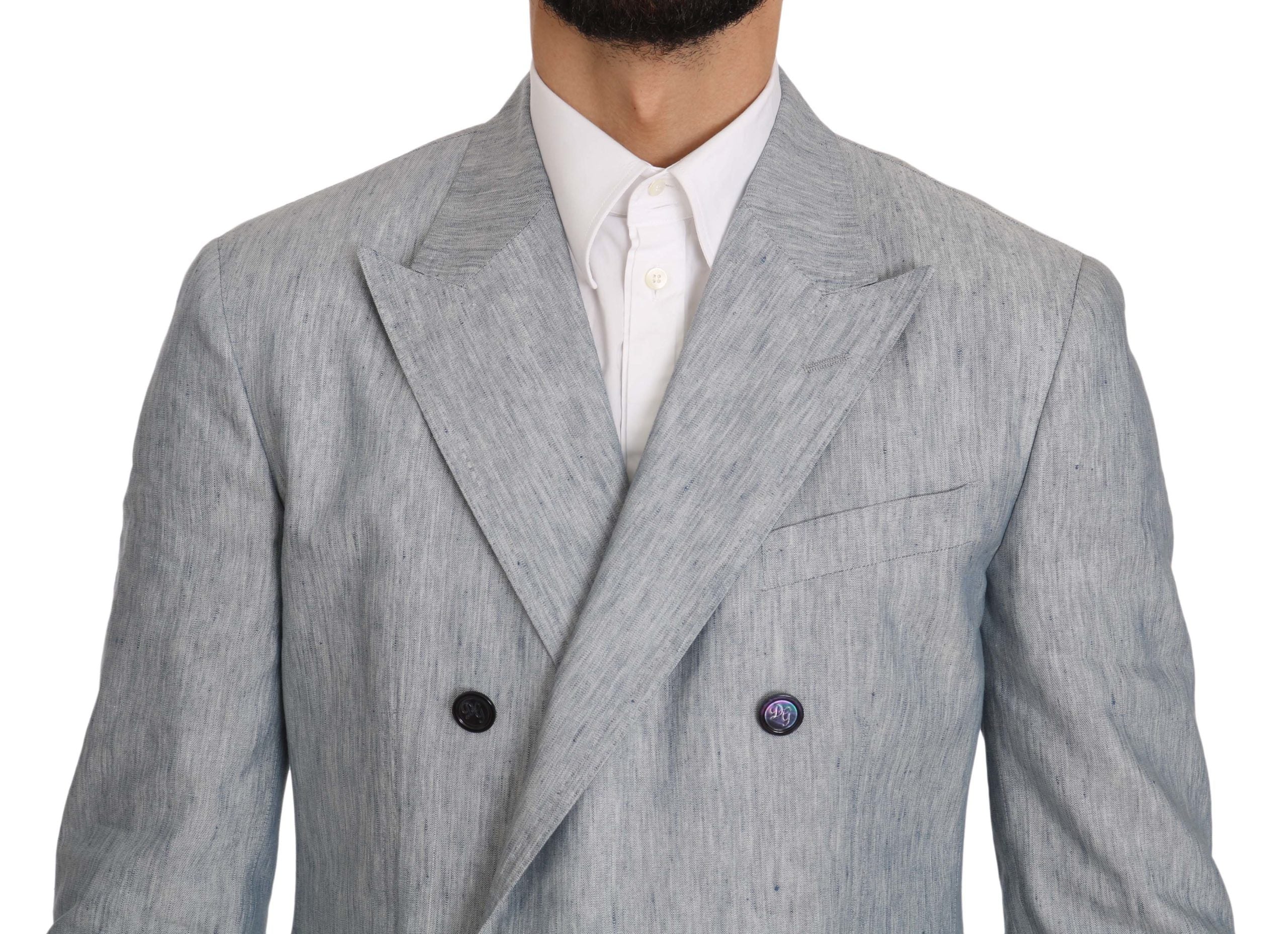 Blauwe vlas NAPOLI jas blazer
