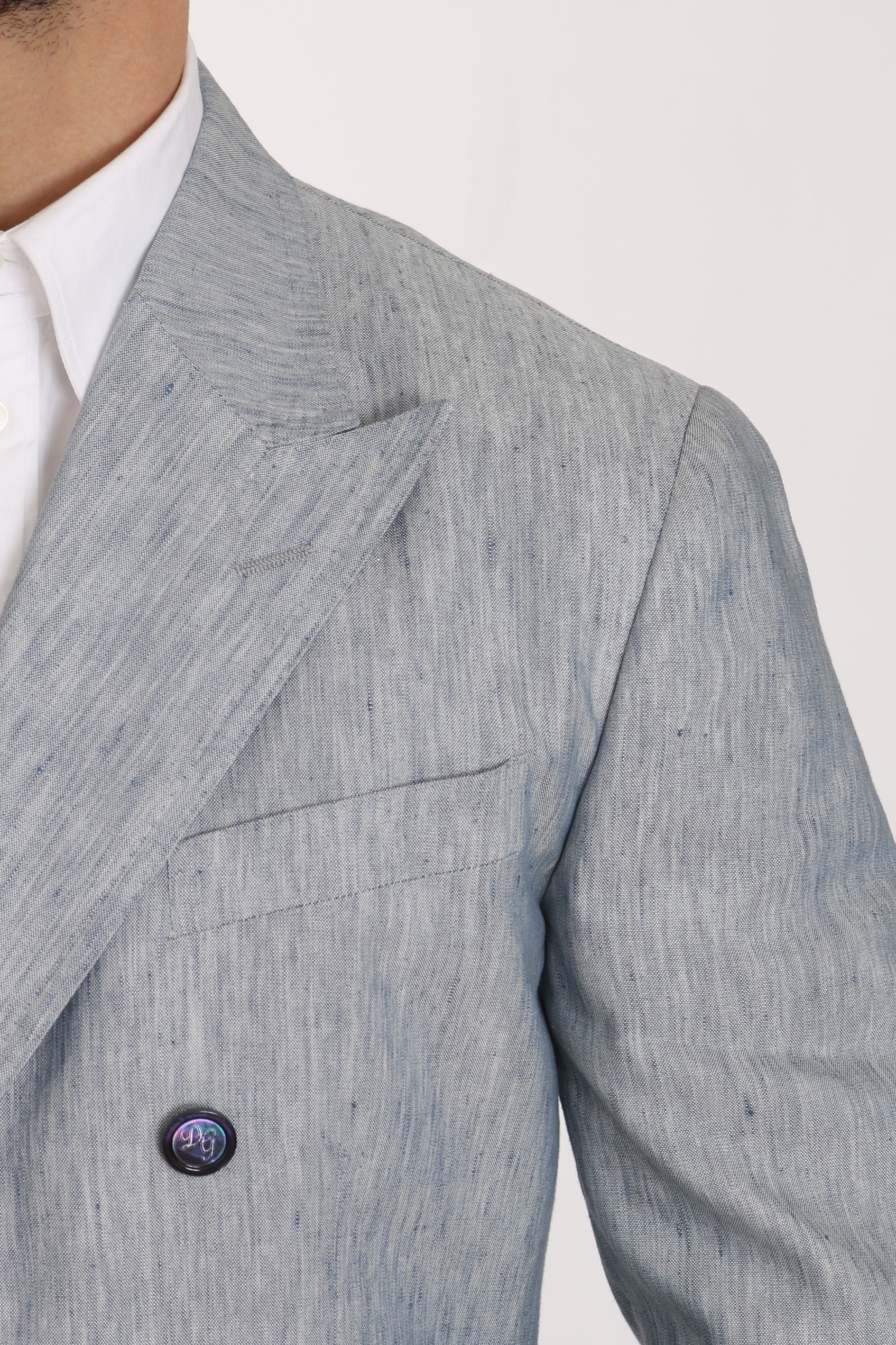 Blauwe vlas NAPOLI jas blazer
