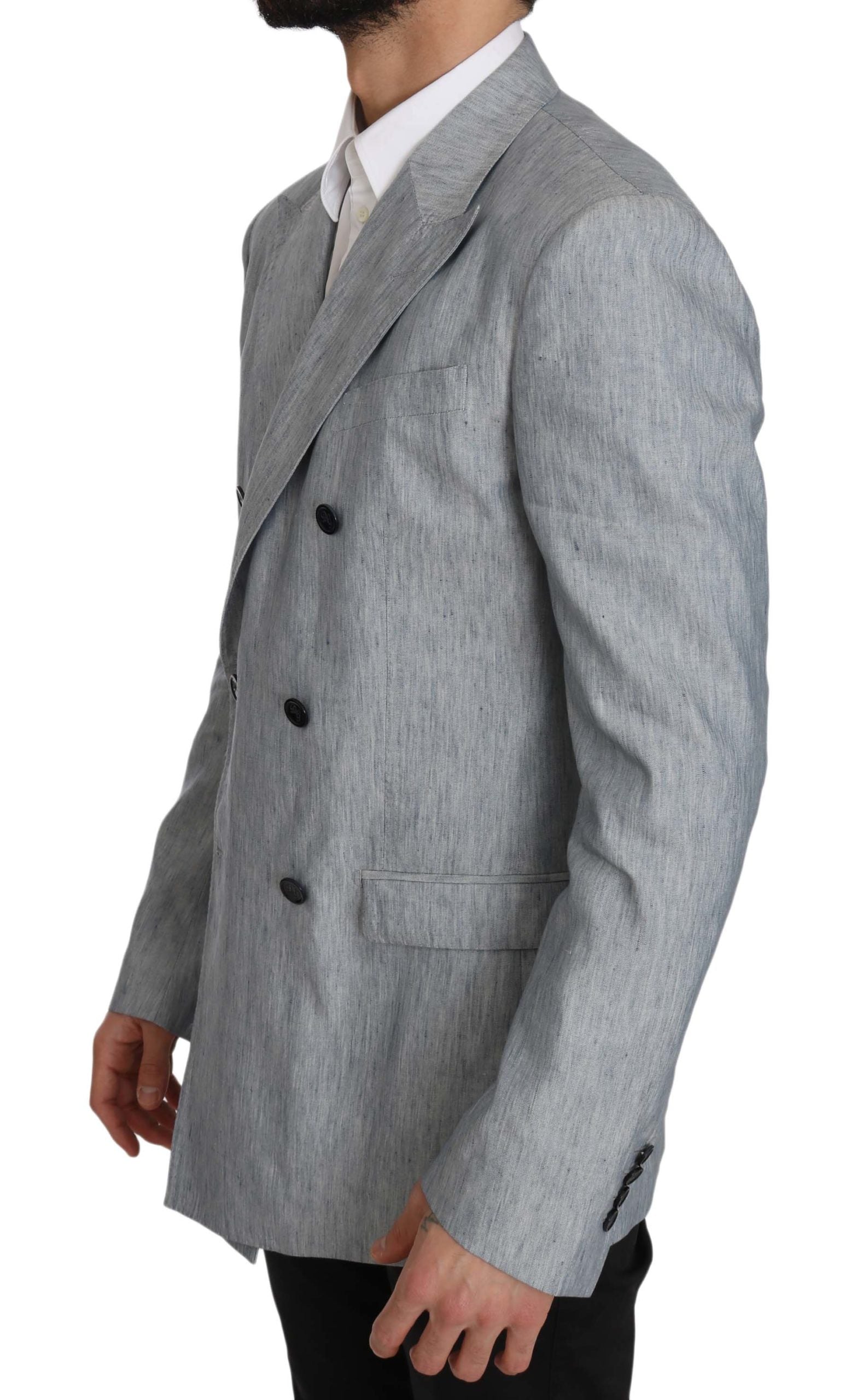 Blauwe vlas NAPOLI jas blazer