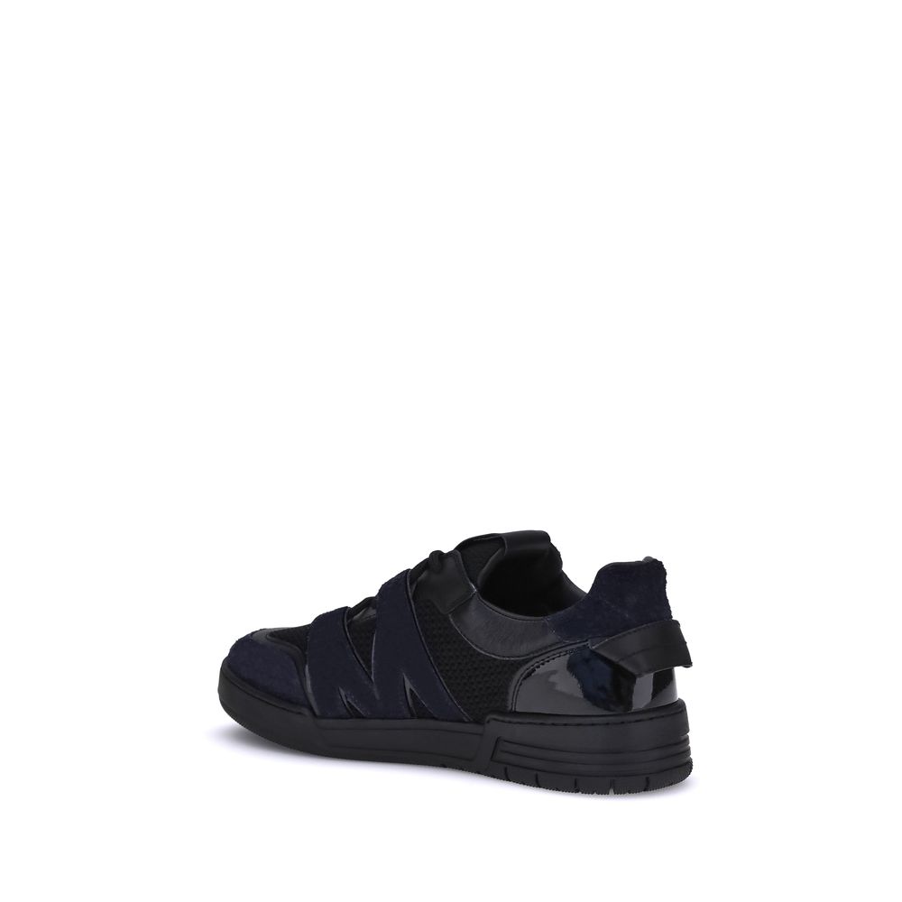 Sneakers van leer en mesh
