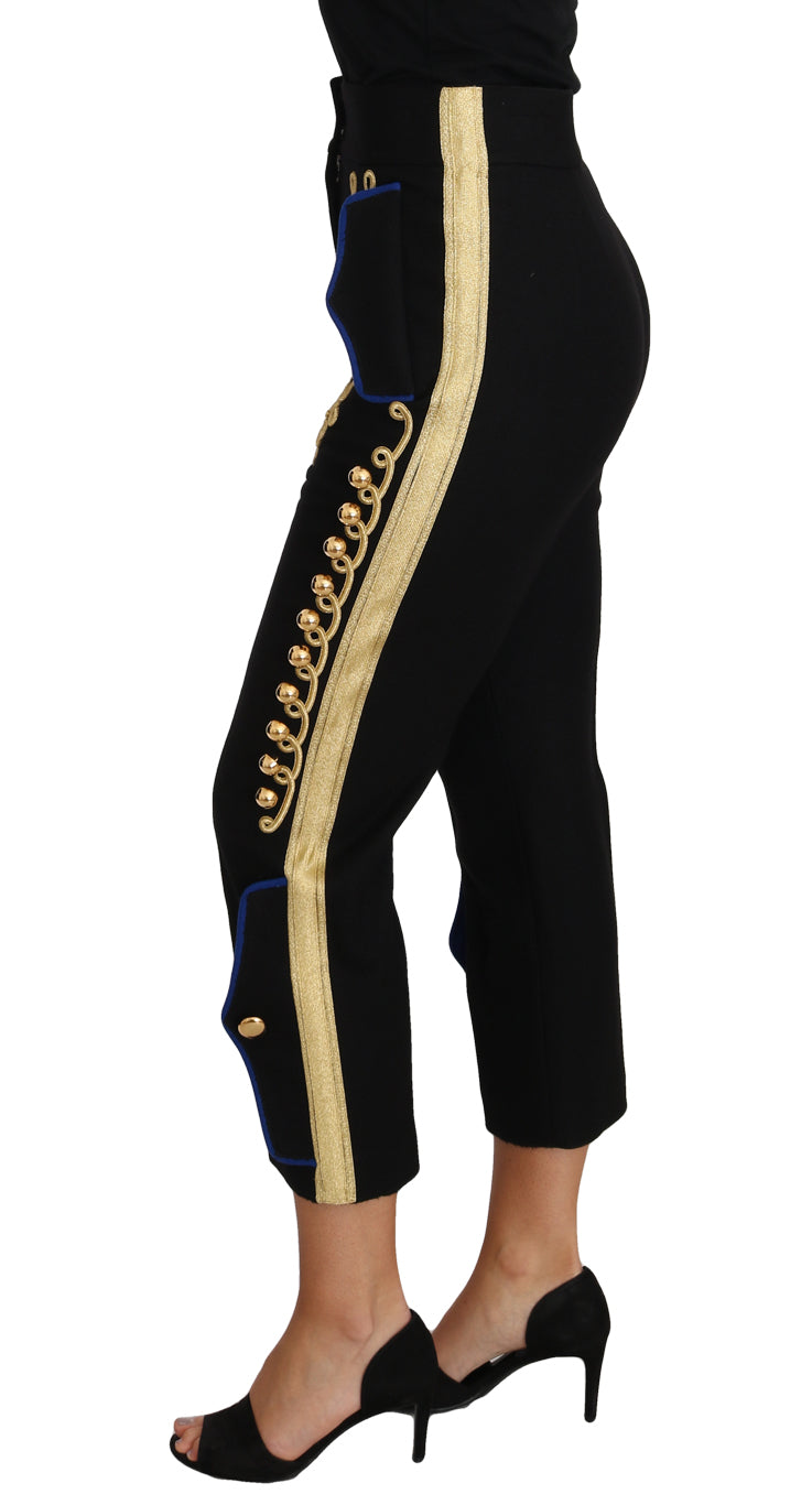 Militaire Versierde Broek Zwarte Gouden Jurk Broek