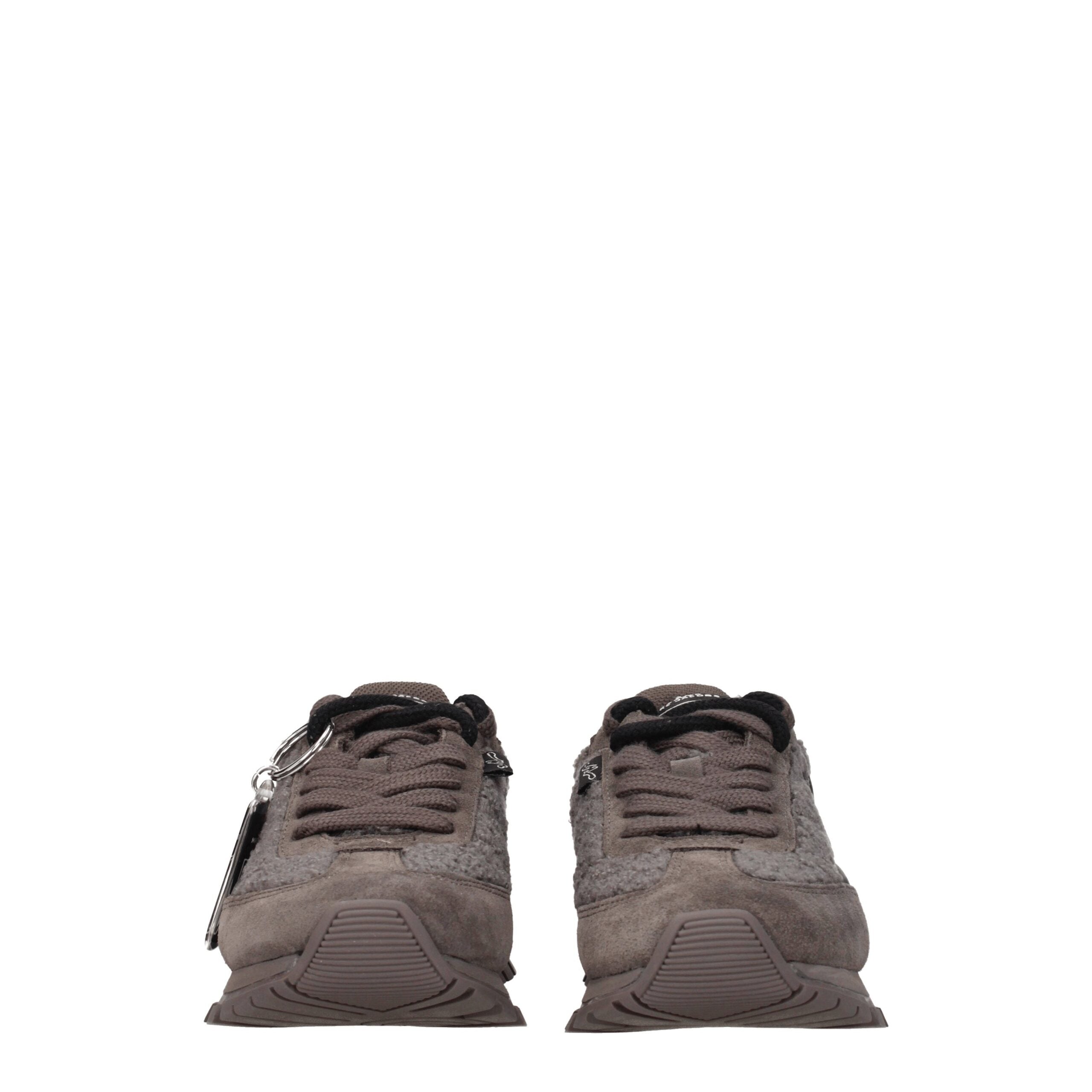 Grijze dikke sneakers met bont
