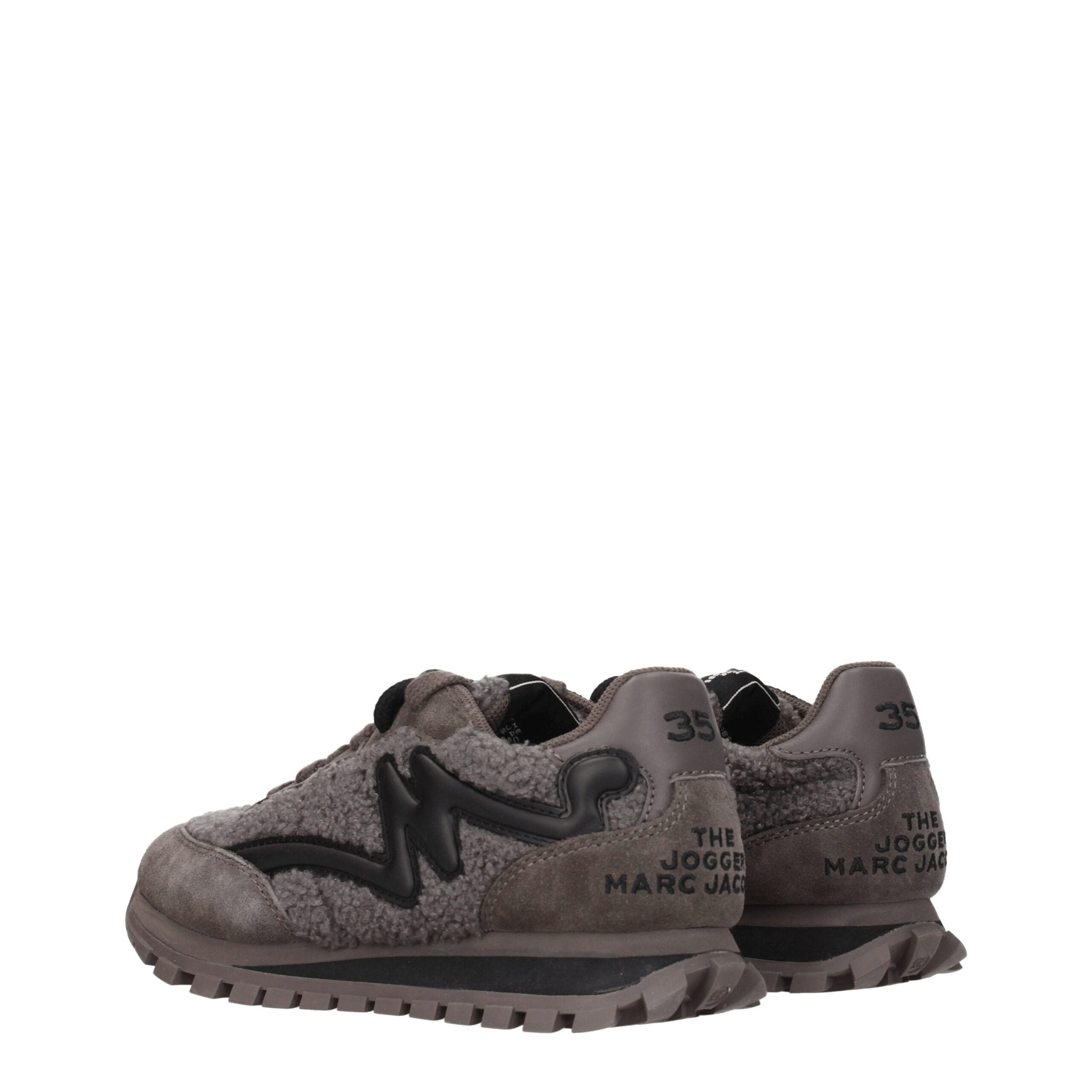 Grijze dikke sneakers met bont