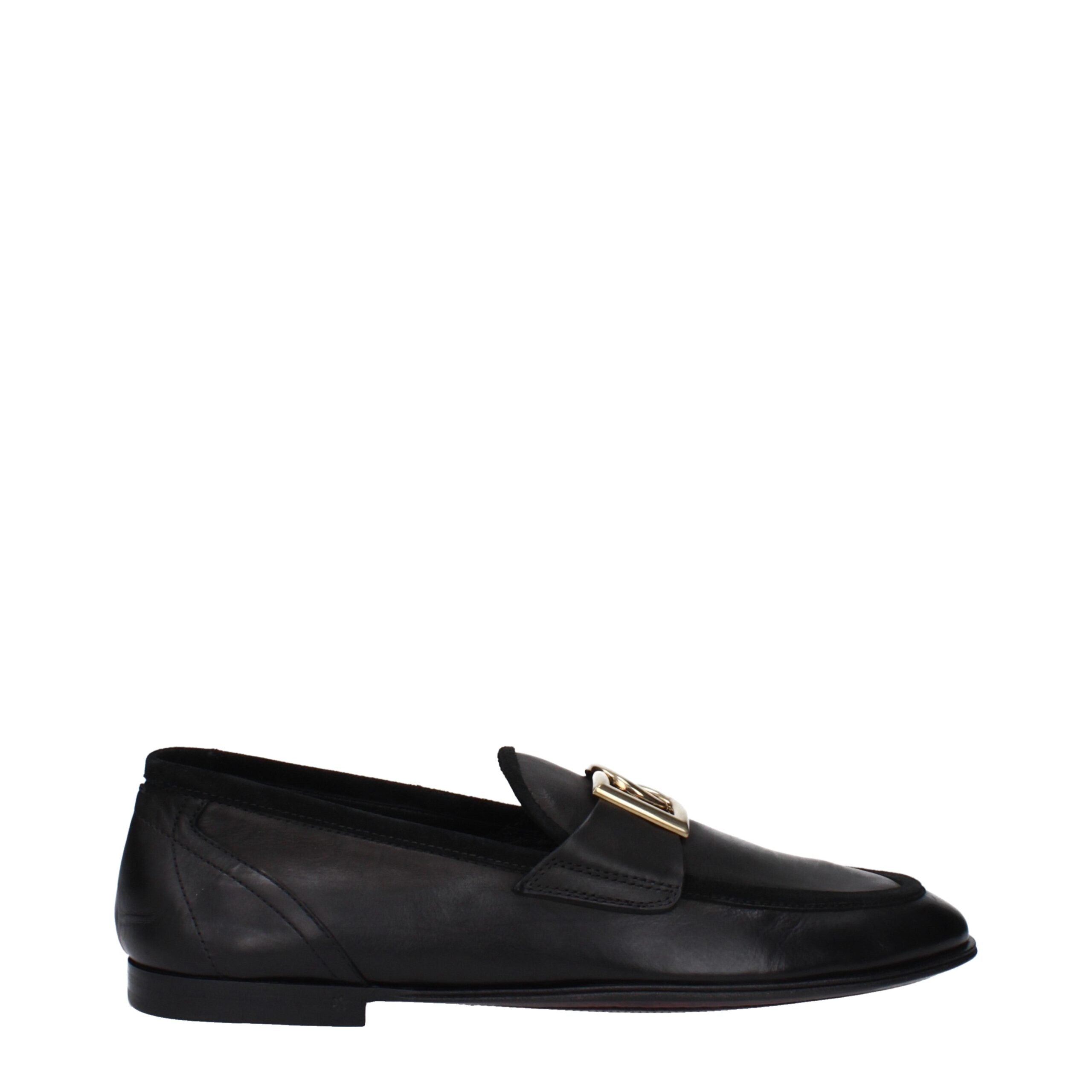 Black Leather Slip-On Loafers