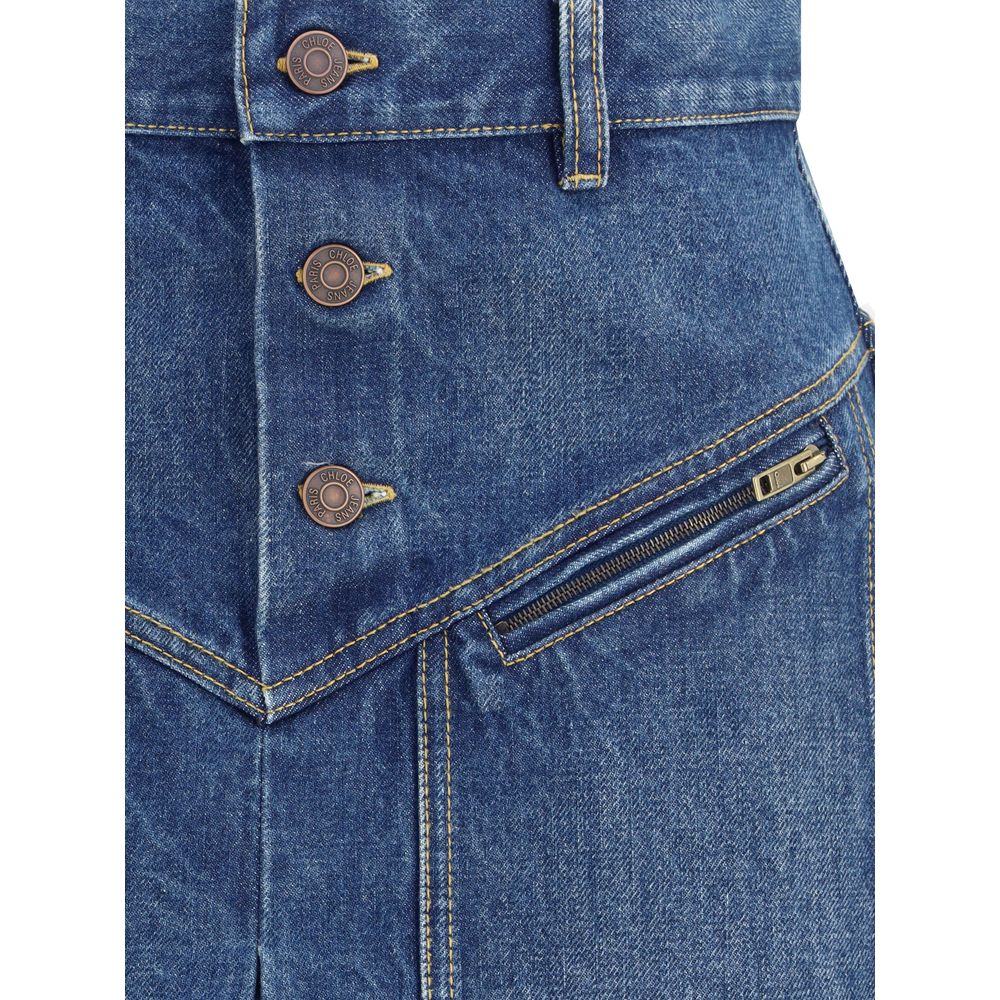 Denim midi-rok