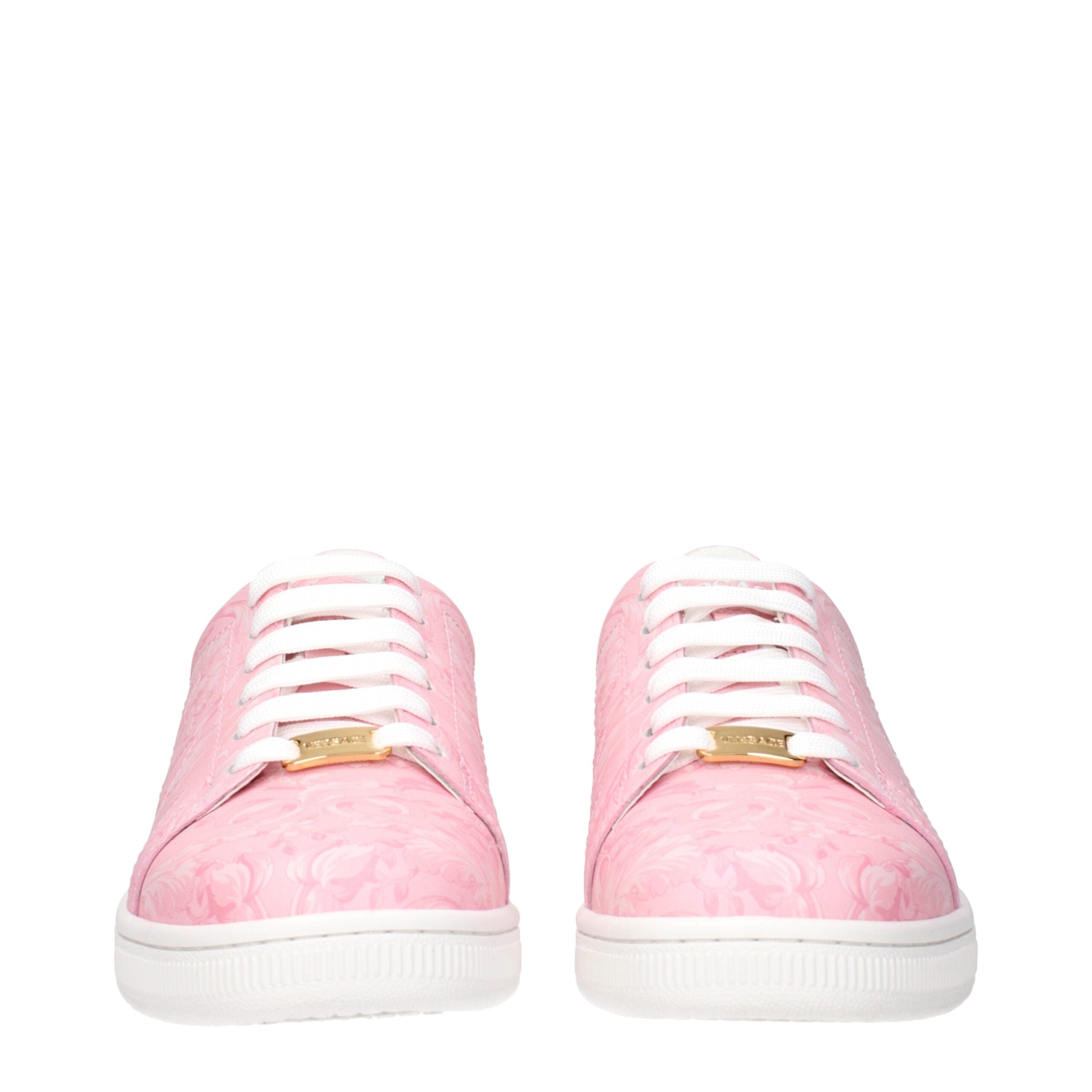 Roze leren sneakers