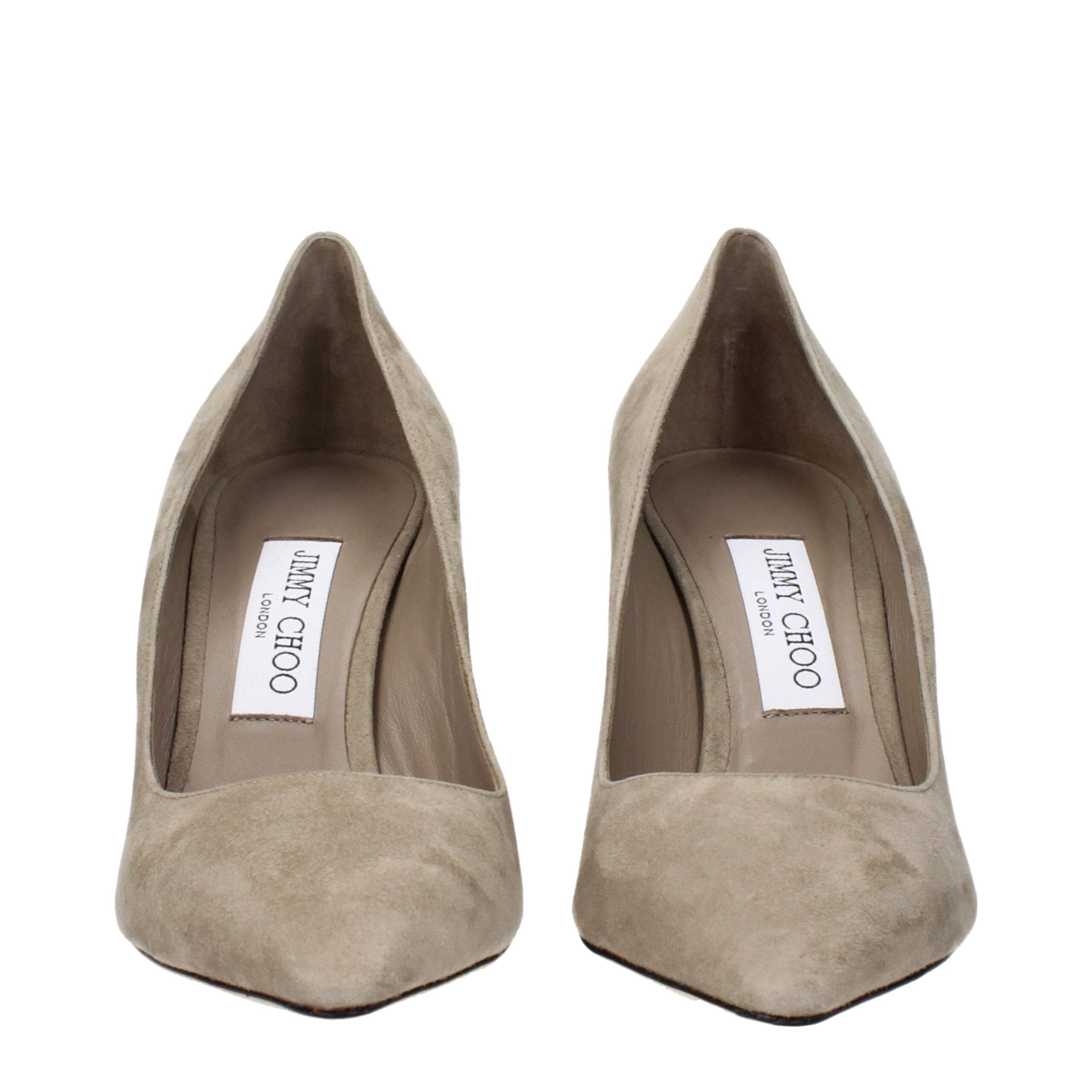 Gray Leather Pumps
